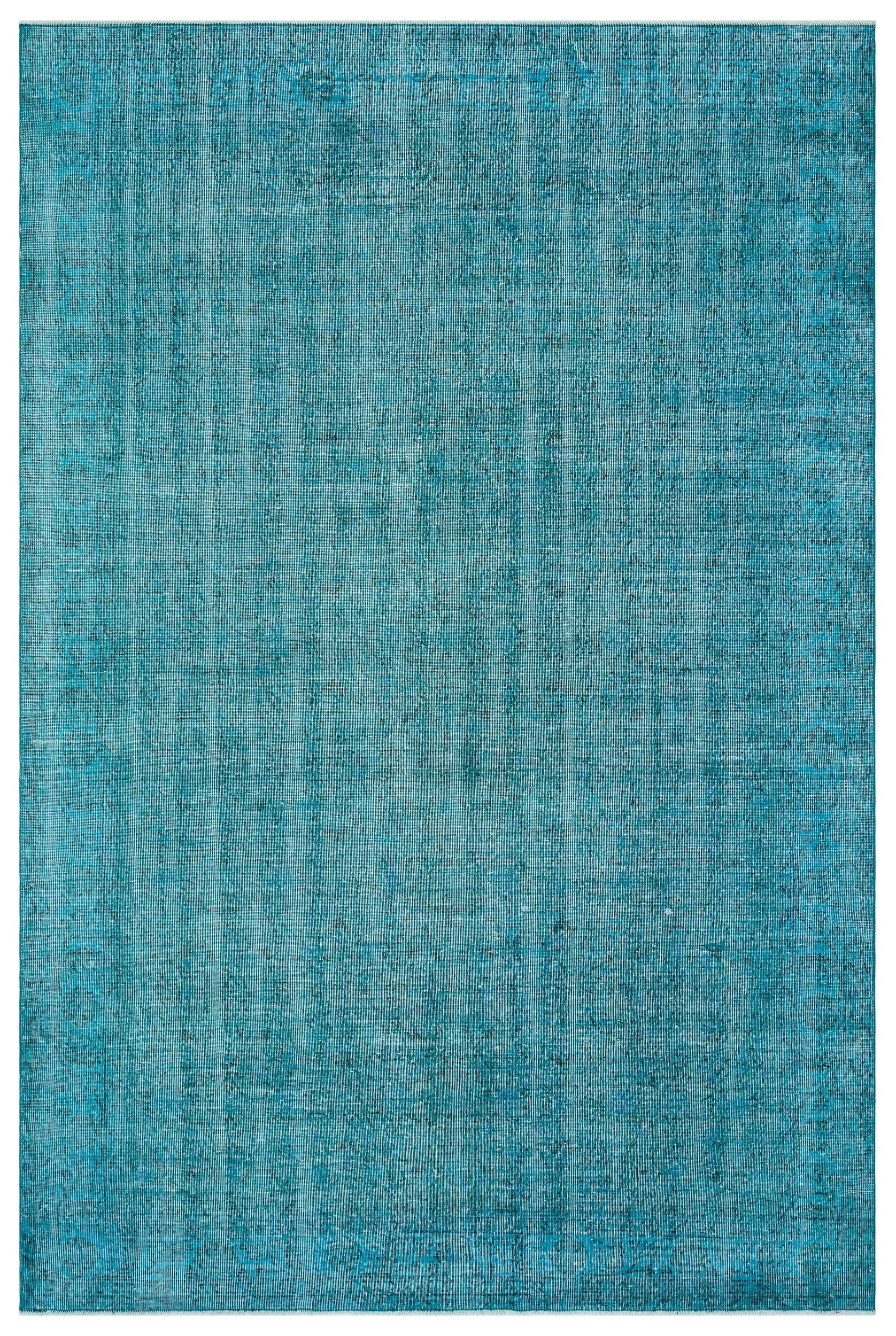 Atina Turquoise Vintage Wool Handmade Area Rug 6'11" x 10'2"
