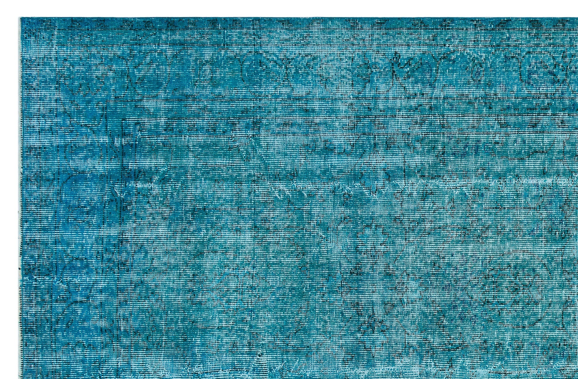 Atina Turquoise Vintage Wool Handmade Area Rug 6'4" x 9'11"
