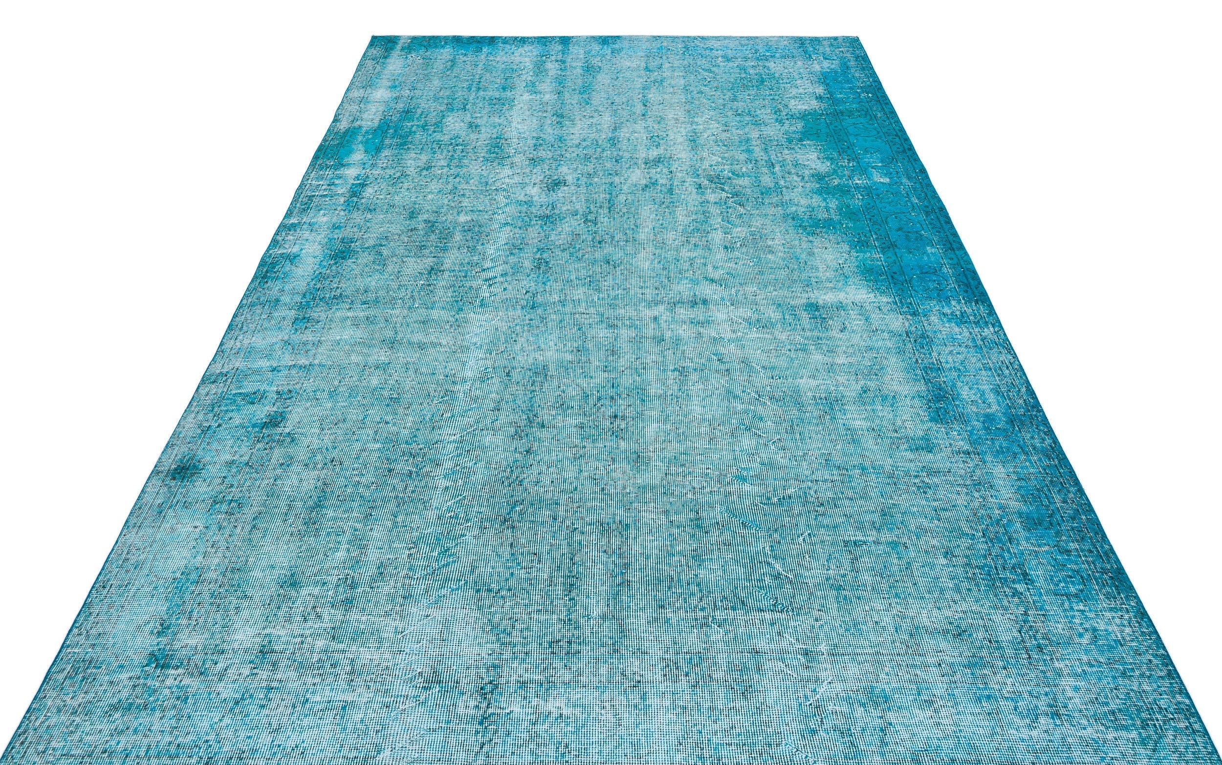 Atina Turquoise Vintage Wool Handmade Area Rug 6'3" x 9'9"