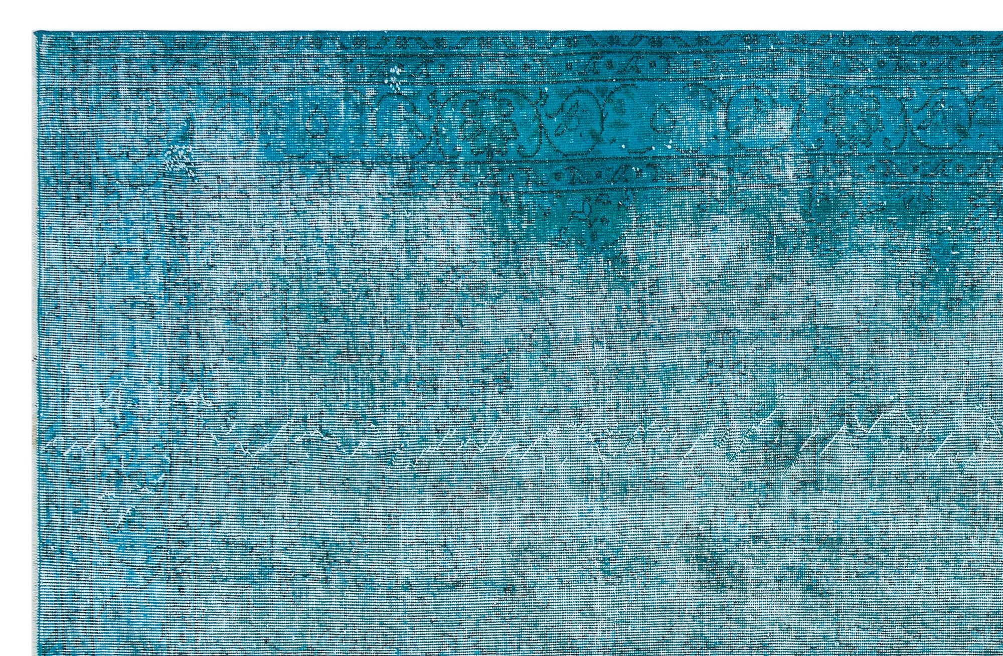 Atina Turquoise Vintage Wool Handmade Area Rug 6'3" x 9'9"