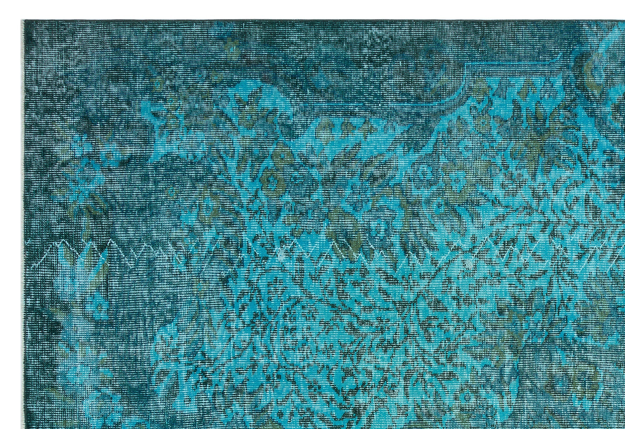 Atina Turquoise Vintage Wool Handmade Area Rug 5'9" x 9'6"