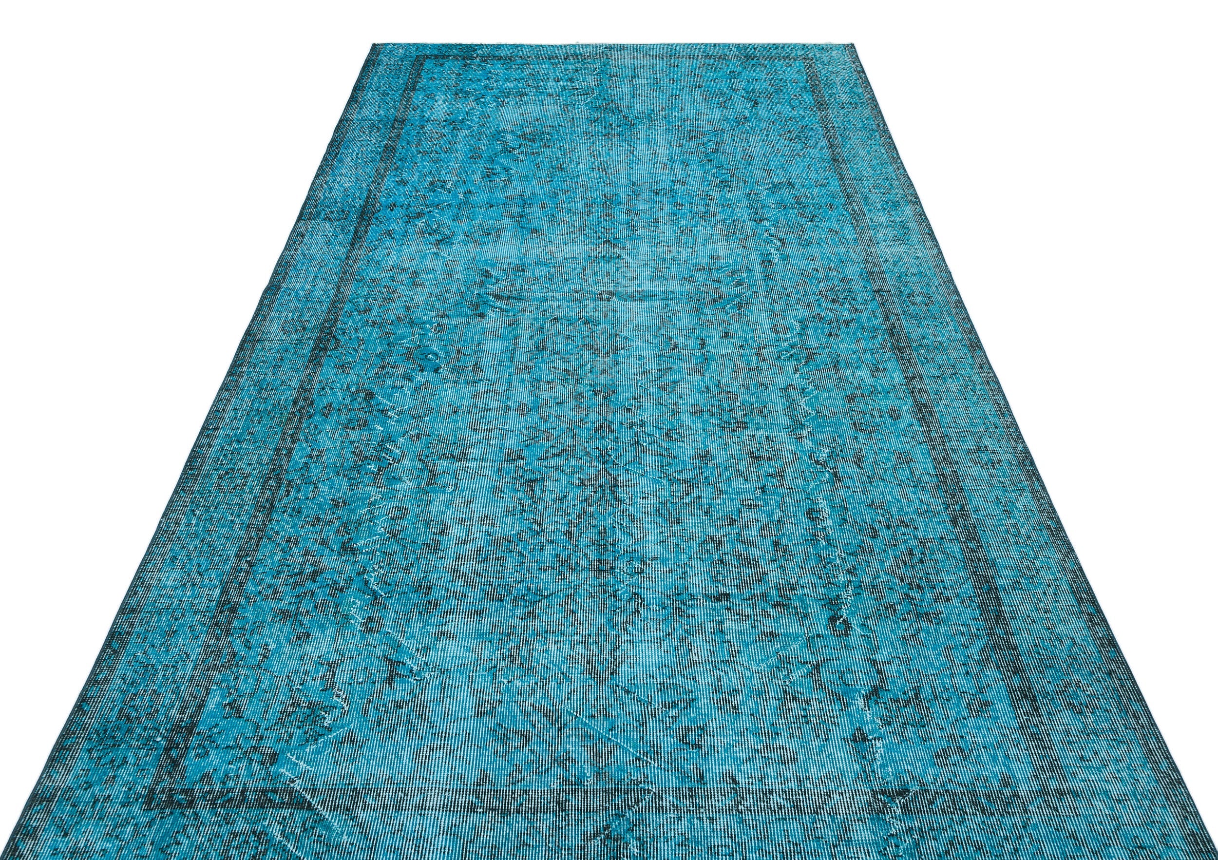 Atina Turquoise Vintage Wool Handmade Area Rug 5'5" x 9'1"