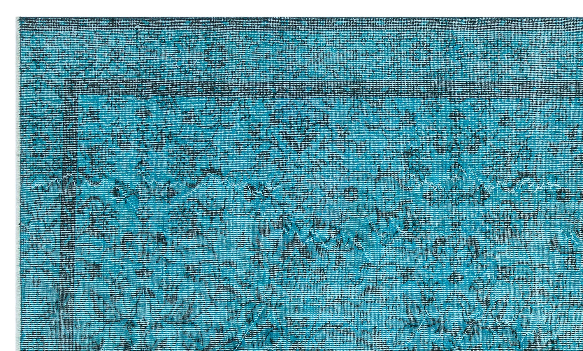 Atina Turquoise Vintage Wool Handmade Area Rug 5'5" x 9'1"