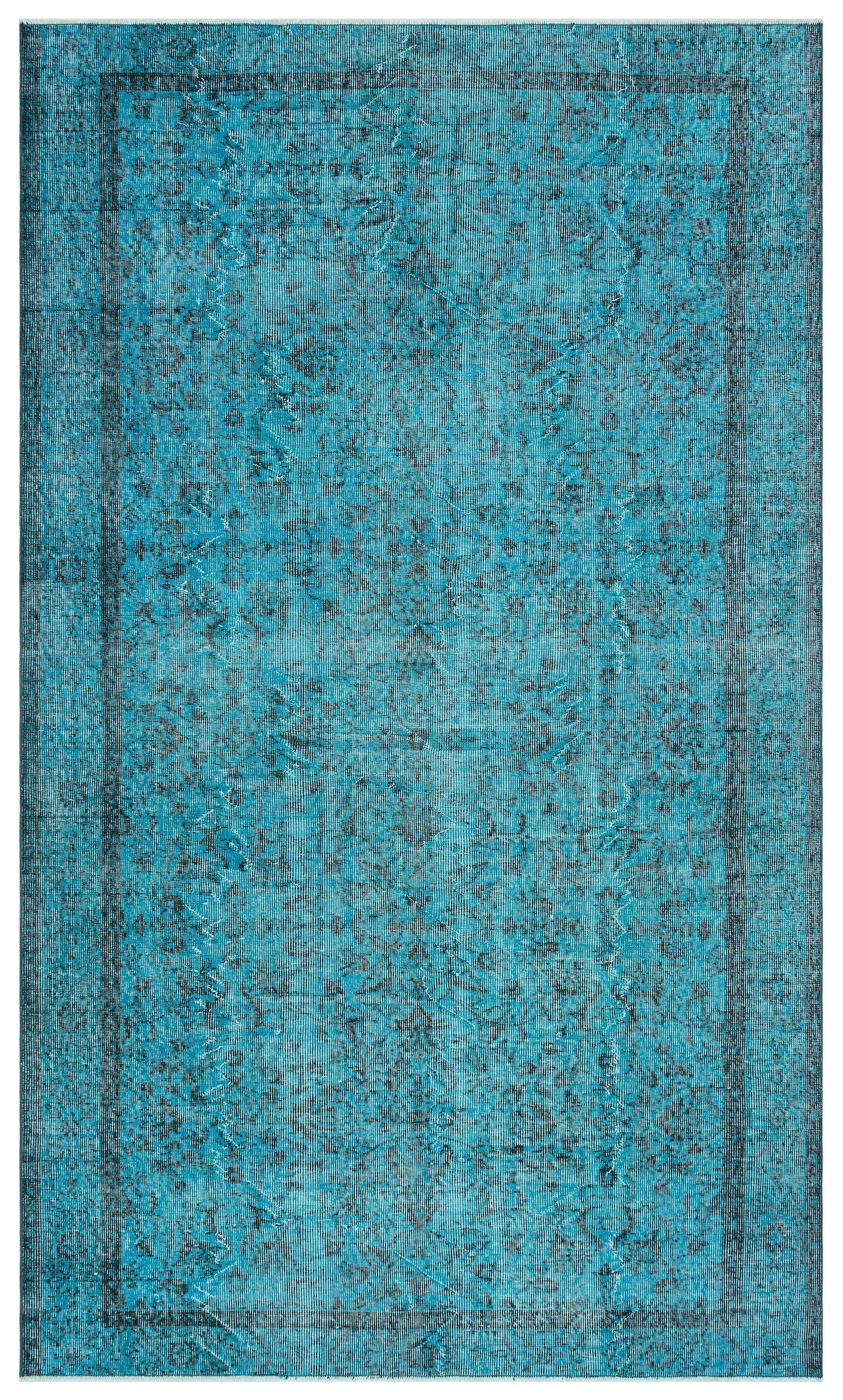 Atina Turquoise Vintage Wool Handmade Area Rug 5'5" x 9'1"