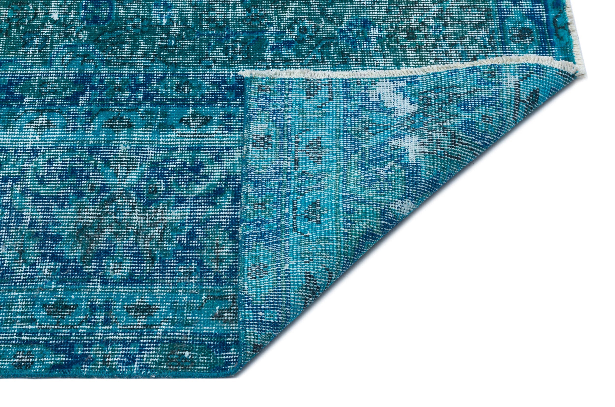 Atina Turquoise Vintage Wool Handmade Area Rug 8'2" x 9'3"