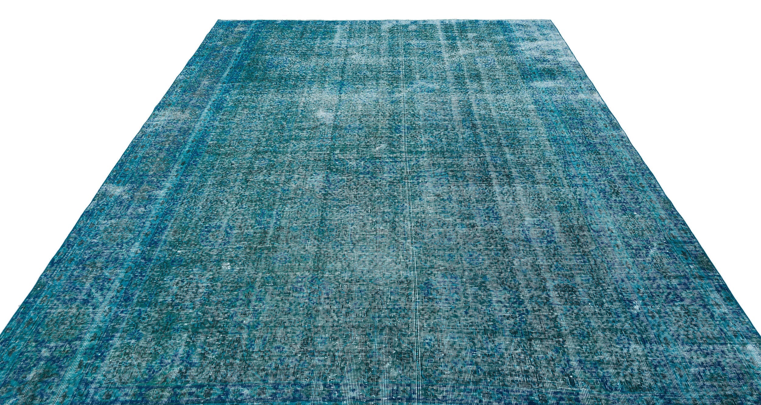 Atina Turquoise Vintage Wool Handmade Area Rug 8'2" x 9'3"