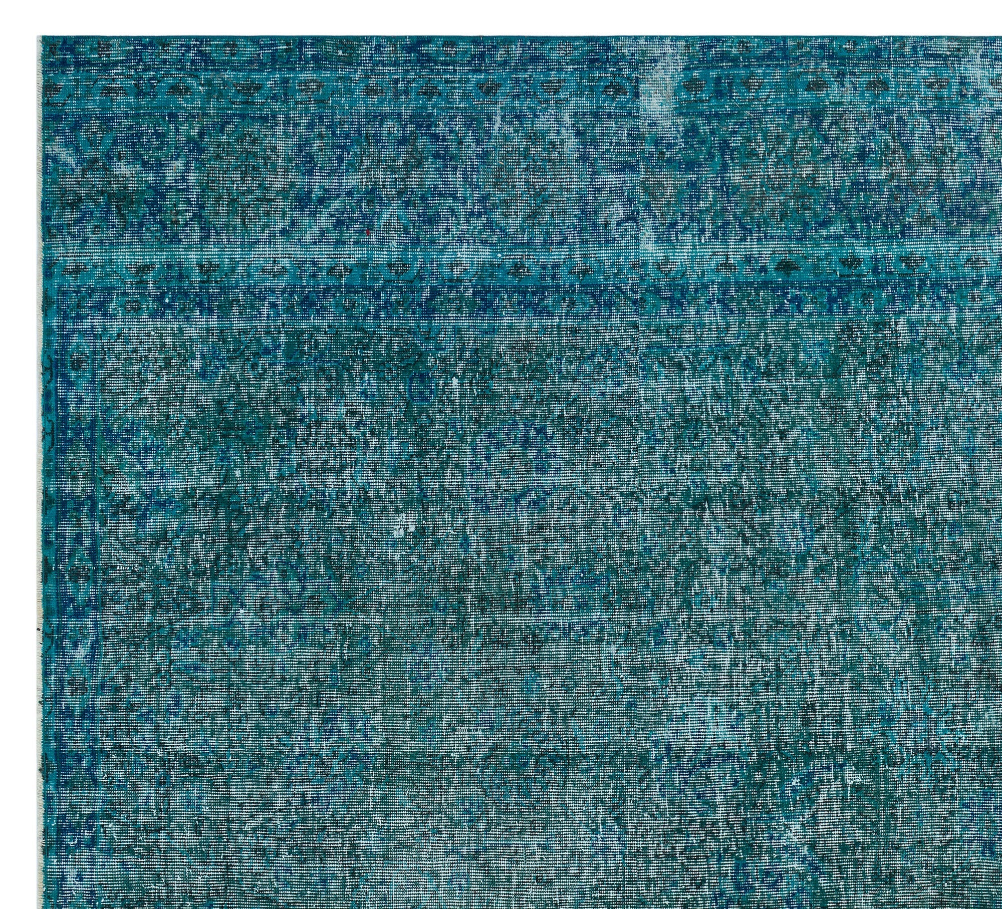 Atina Turquoise Vintage Wool Handmade Area Rug 8'2" x 9'3"