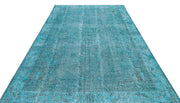 Atina Turquoise Vintage Wool Handmade Area Rug 7'1" x 10'1"