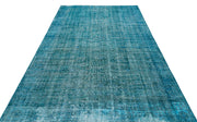 Atina Turquoise Vintage Wool Handmade Area Rug 6'3" x 9'5"