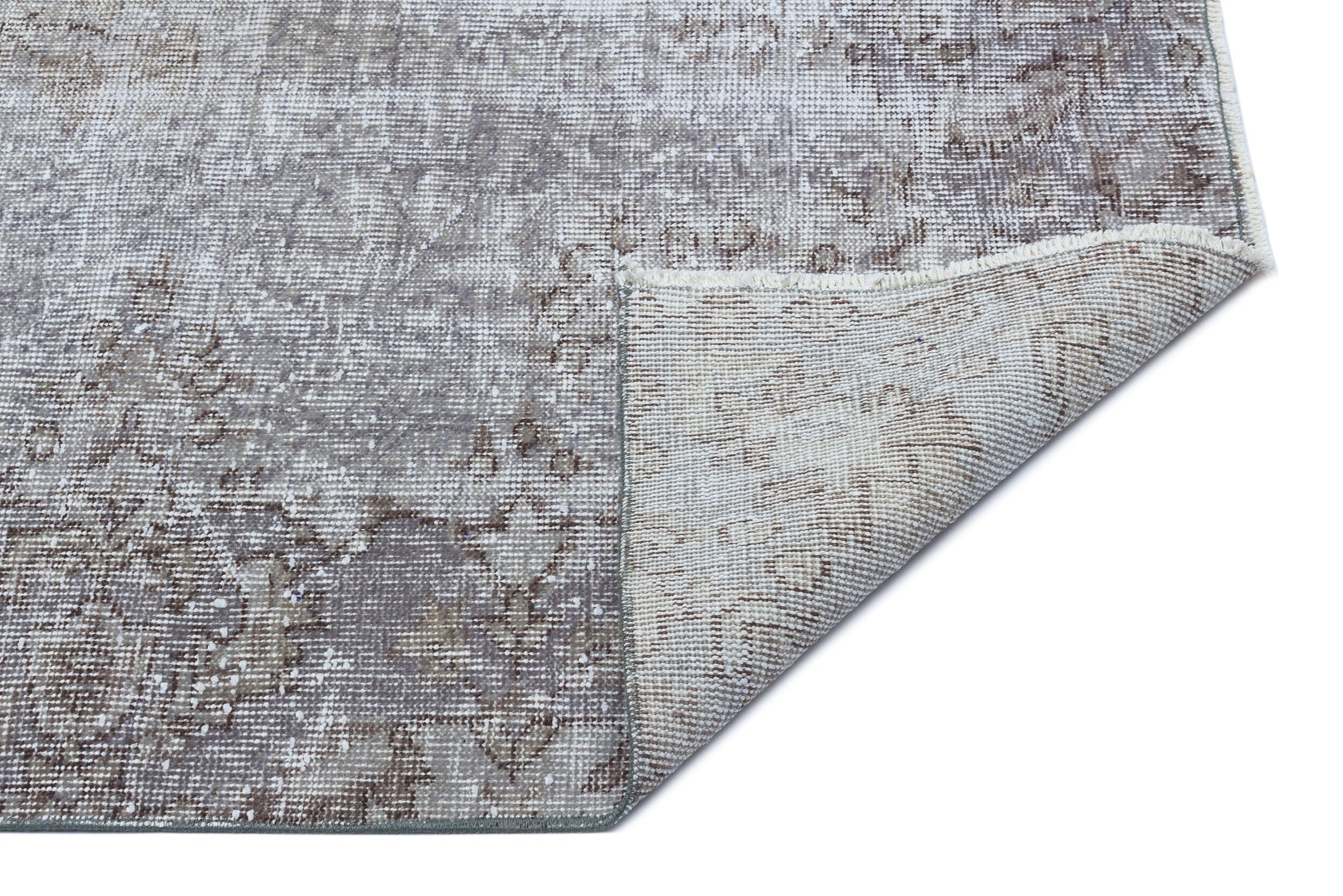 Atina Grey Vintage Wool Handmade Area Rug 5'9" x 8'7"