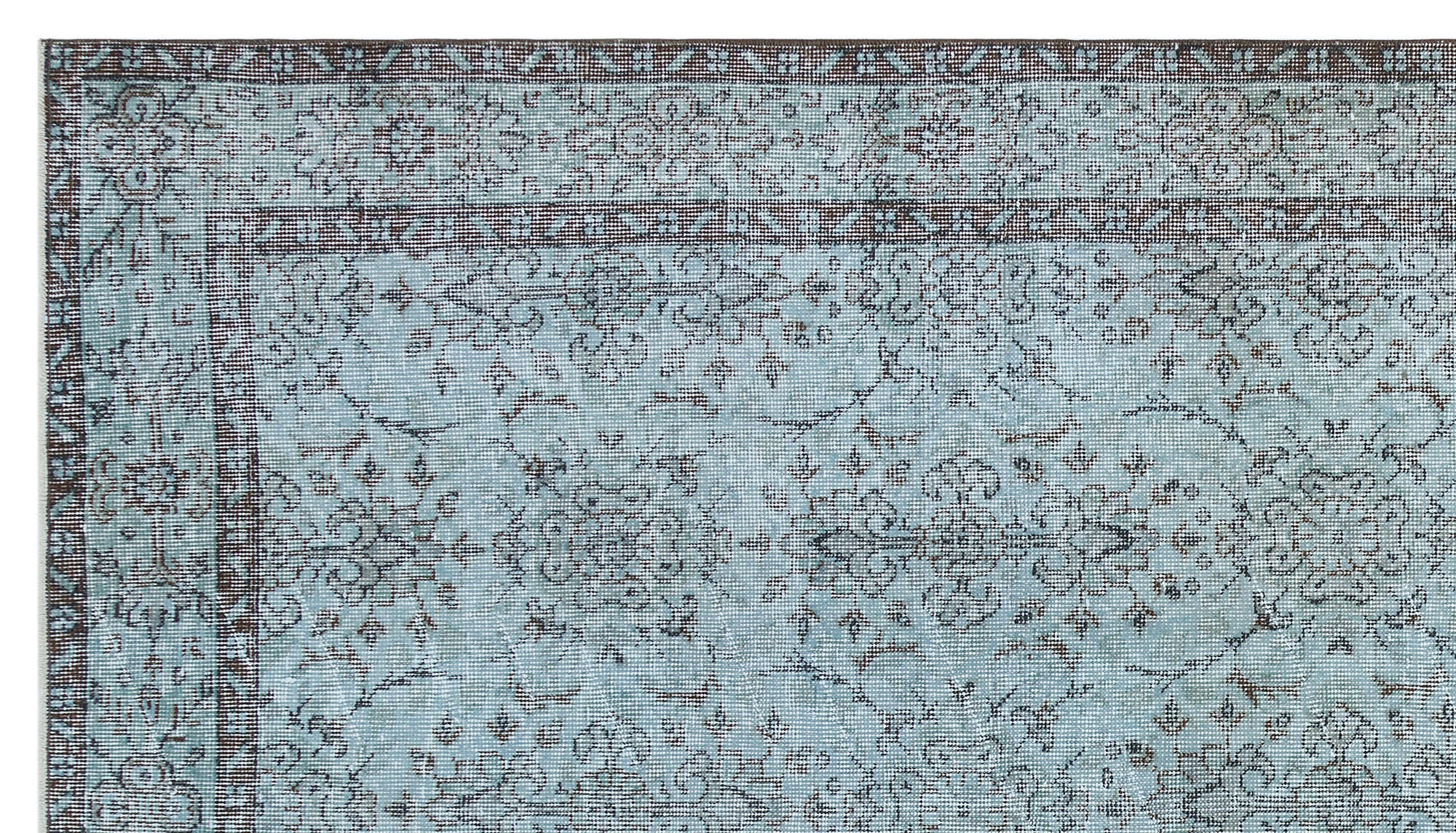 Atina Blue Vintage Wool Handmade Area Rug 5'2" x 9'3"