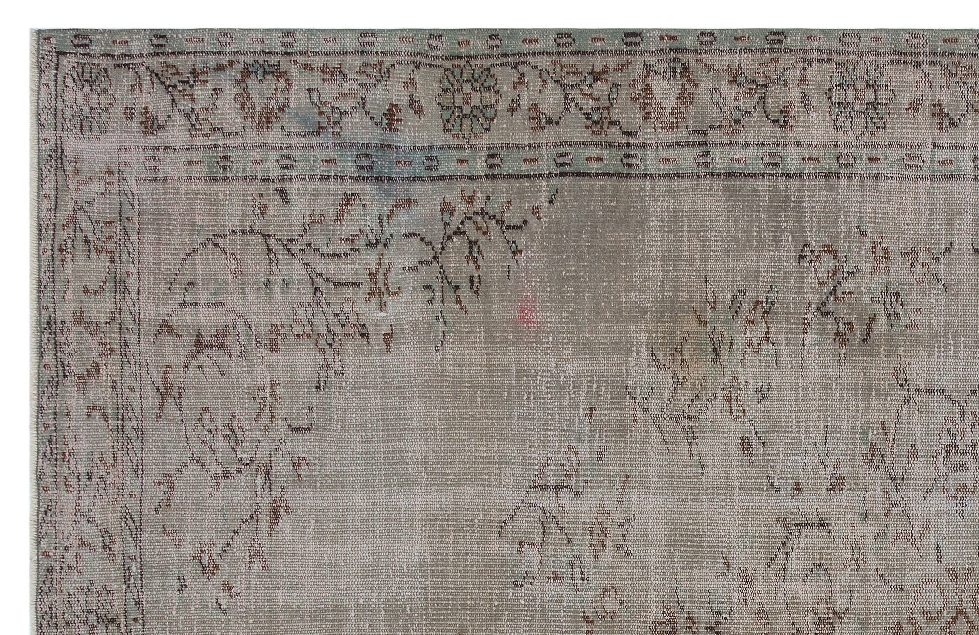 Atina Grey Vintage Wool Handmade Area Rug 5'10" x 9'2"