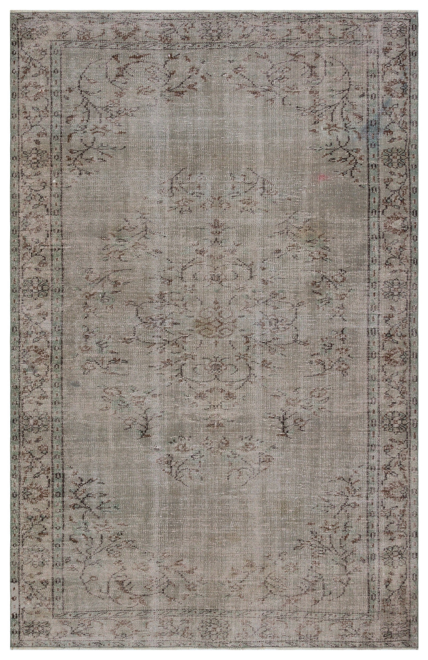 Atina Grey Vintage Wool Handmade Area Rug 5'10" x 9'2"