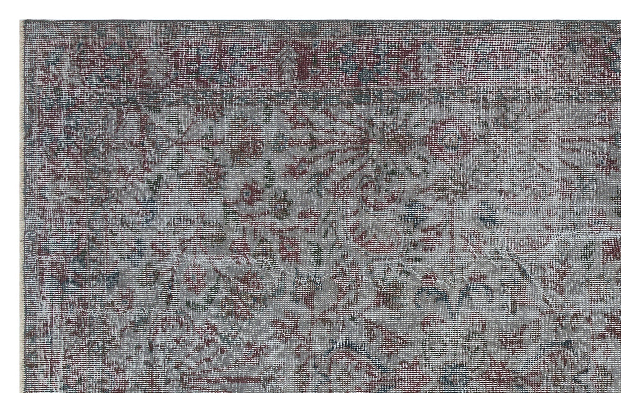 Atina Grey Vintage Wool Handmade Area Rug 5'6" x 8'10"