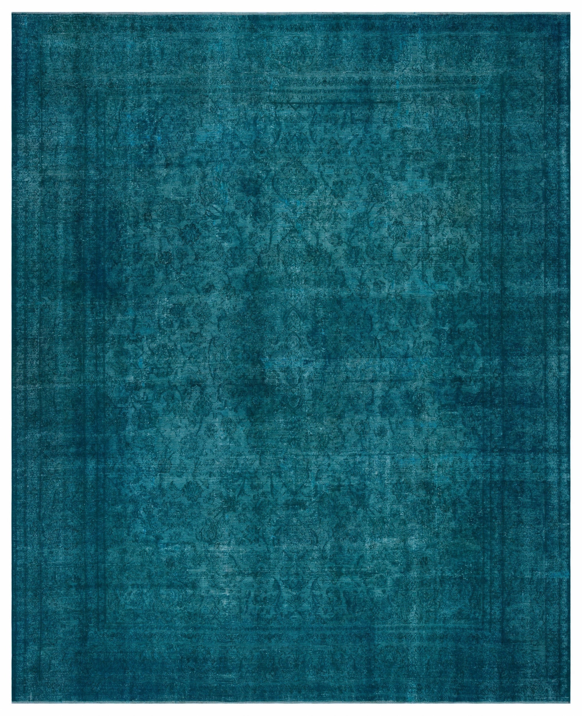Epir Turquoise Vintage Wool Handmade Area Rug 9'10" x 12'2"