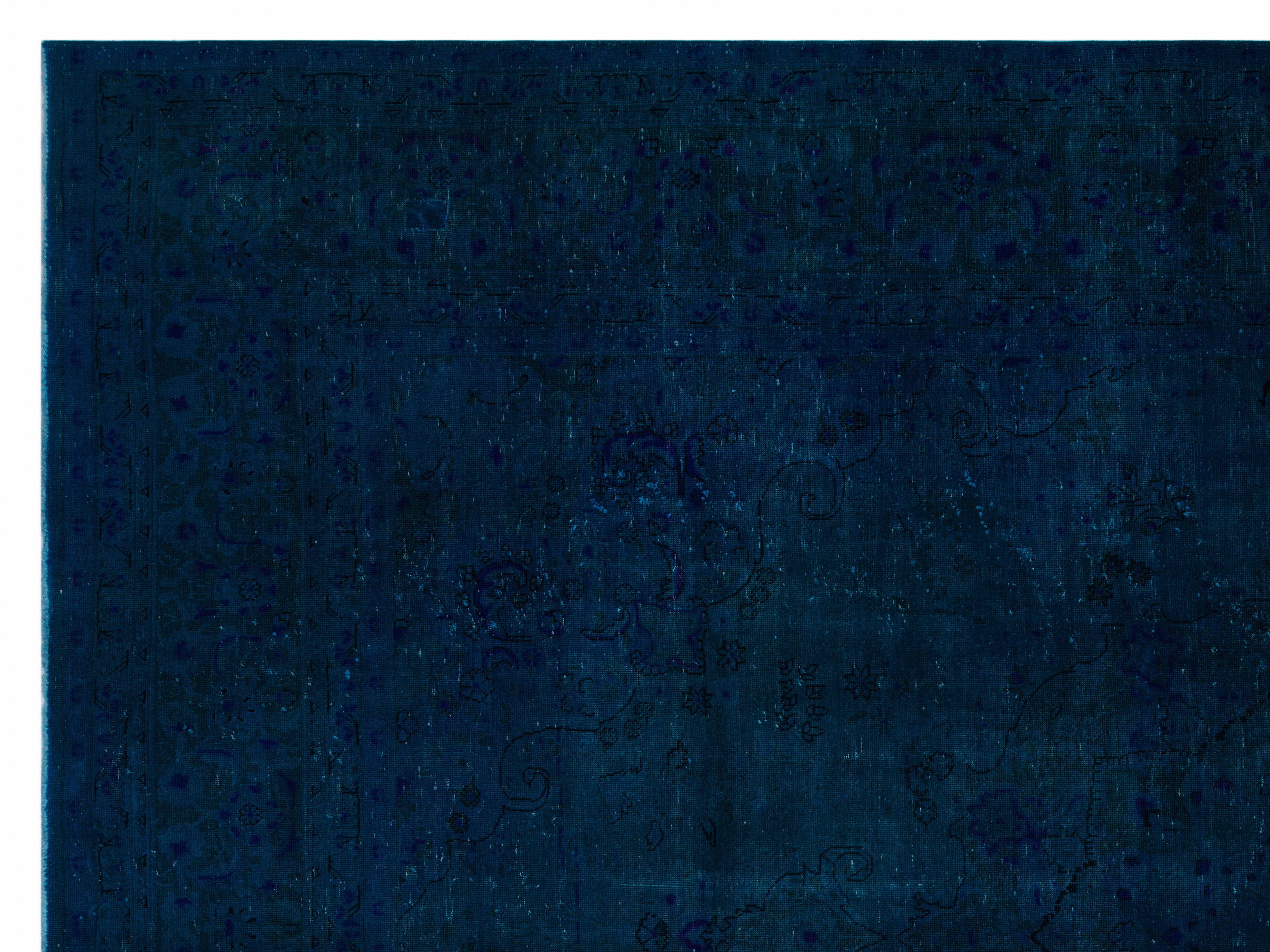 Epir Navy Vintage Wool Handmade Area Rug 9'5" x 12'6"