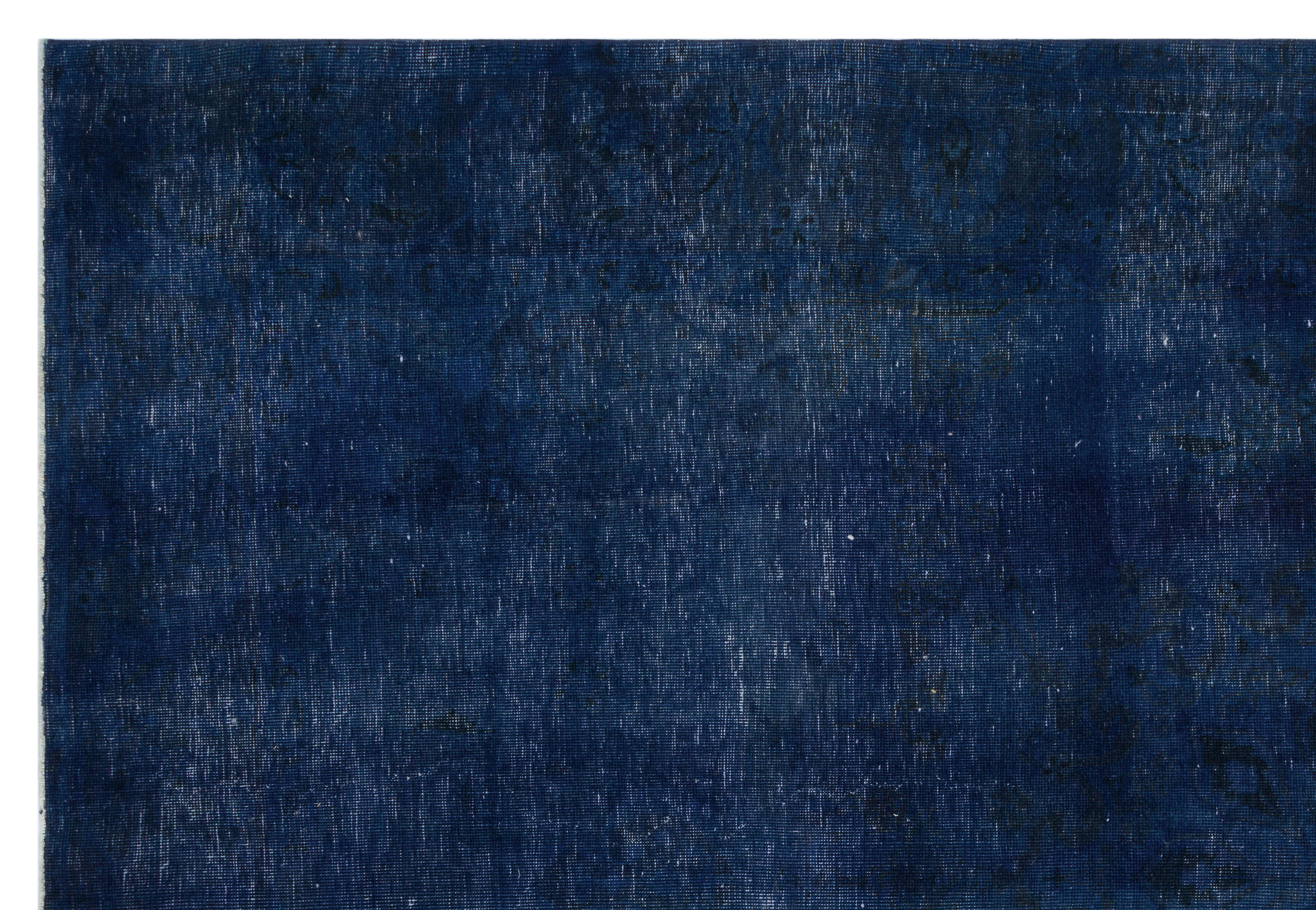 Epir Navy Vintage Wool Handmade Area Rug 6'9" x 10'1"