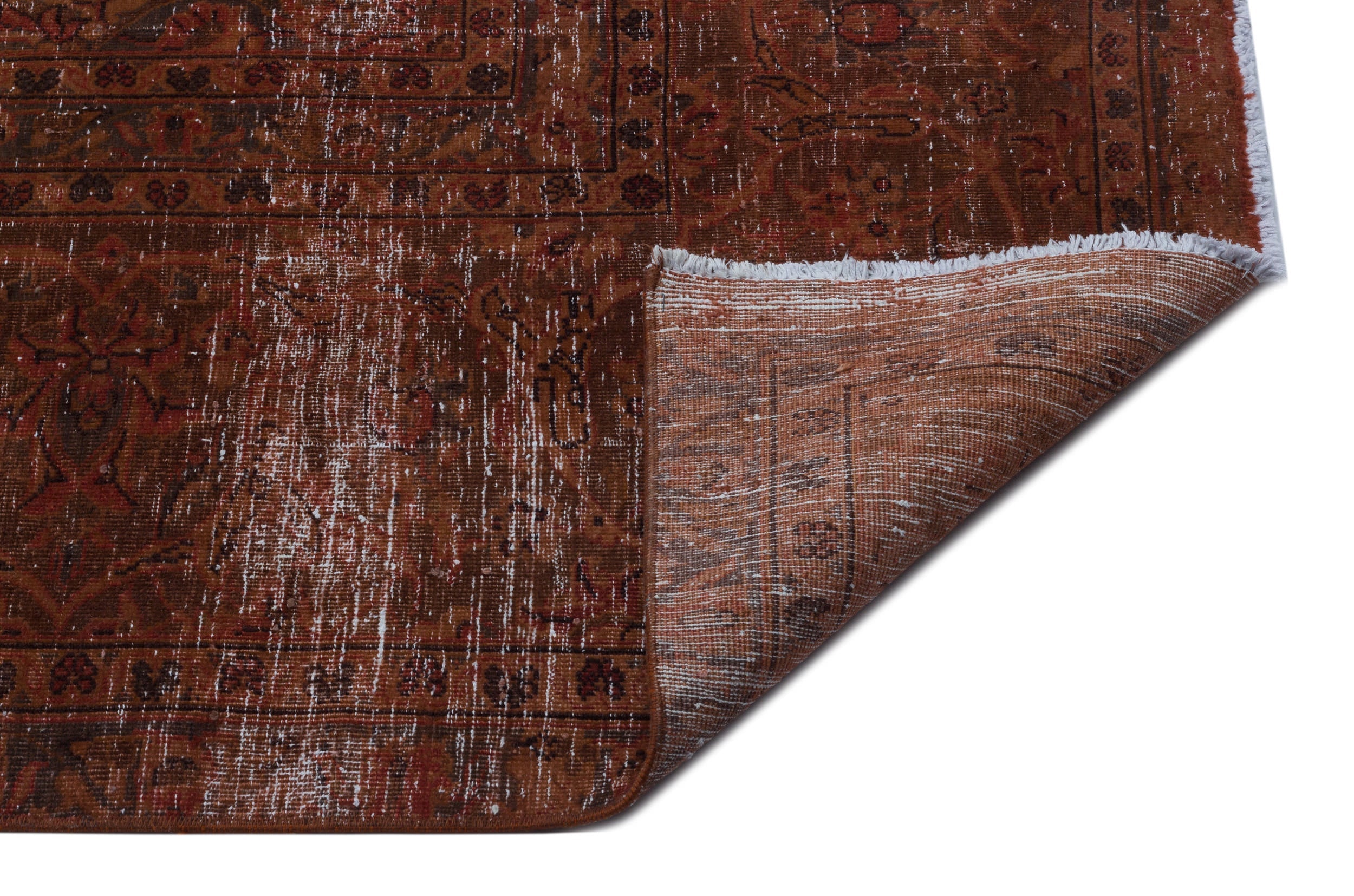 Epir Brown Vintage Wool Handmade Area Rug 8'11" x 14'1"