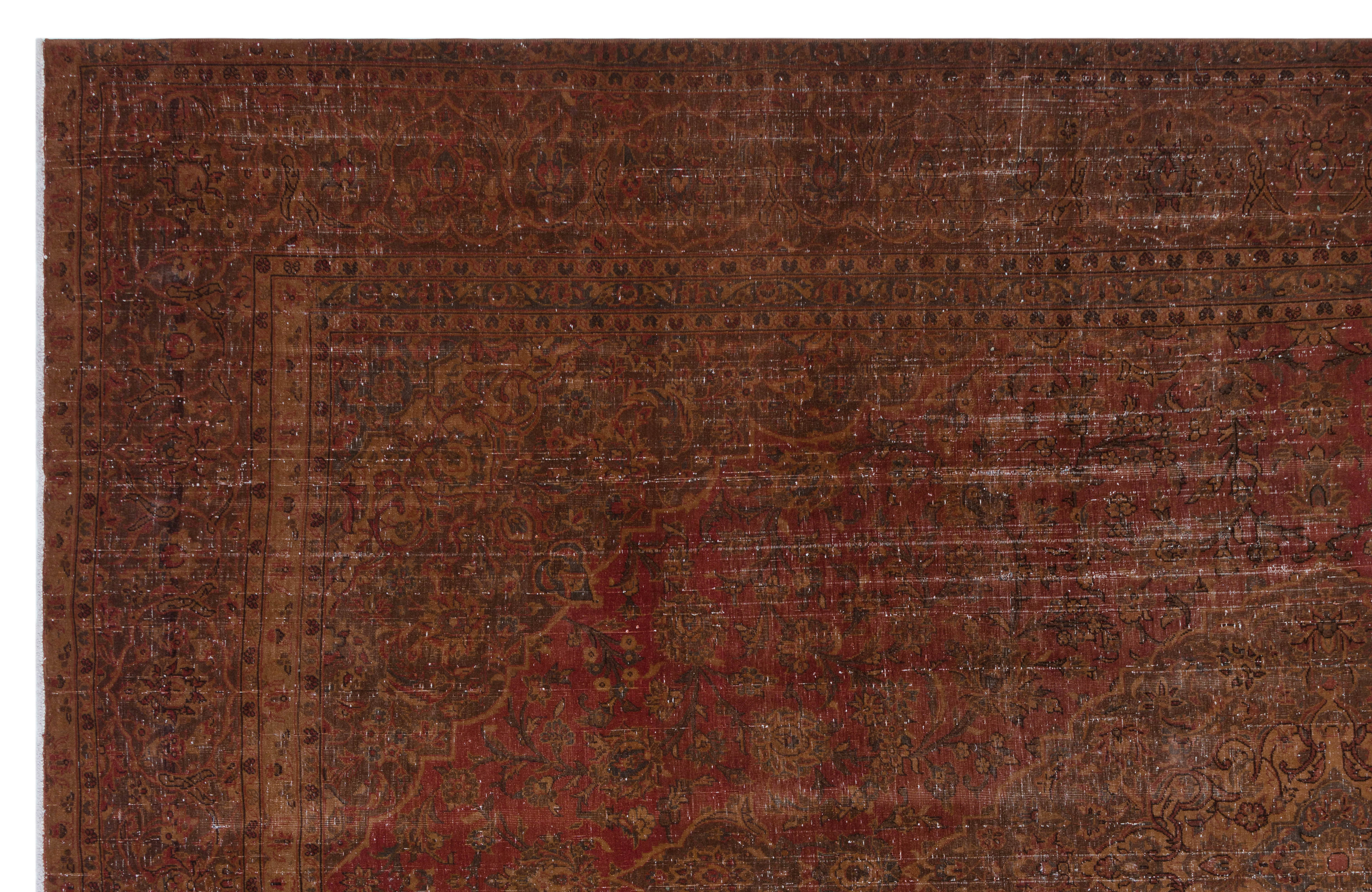 Epir Brown Vintage Wool Handmade Area Rug 8'11" x 14'1"