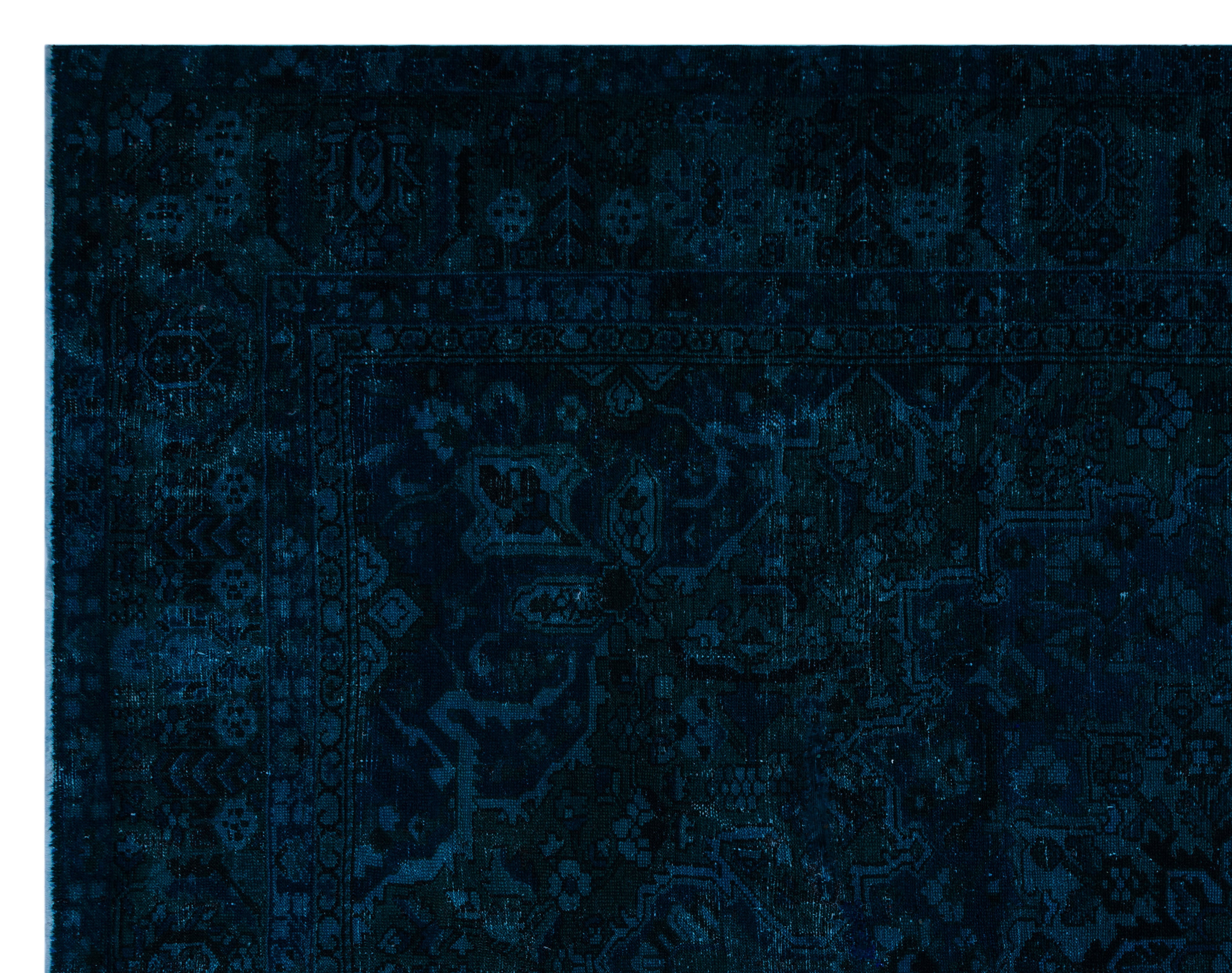 Epir Navy Vintage Wool Handmade Area Rug 9'4" x 12'0"