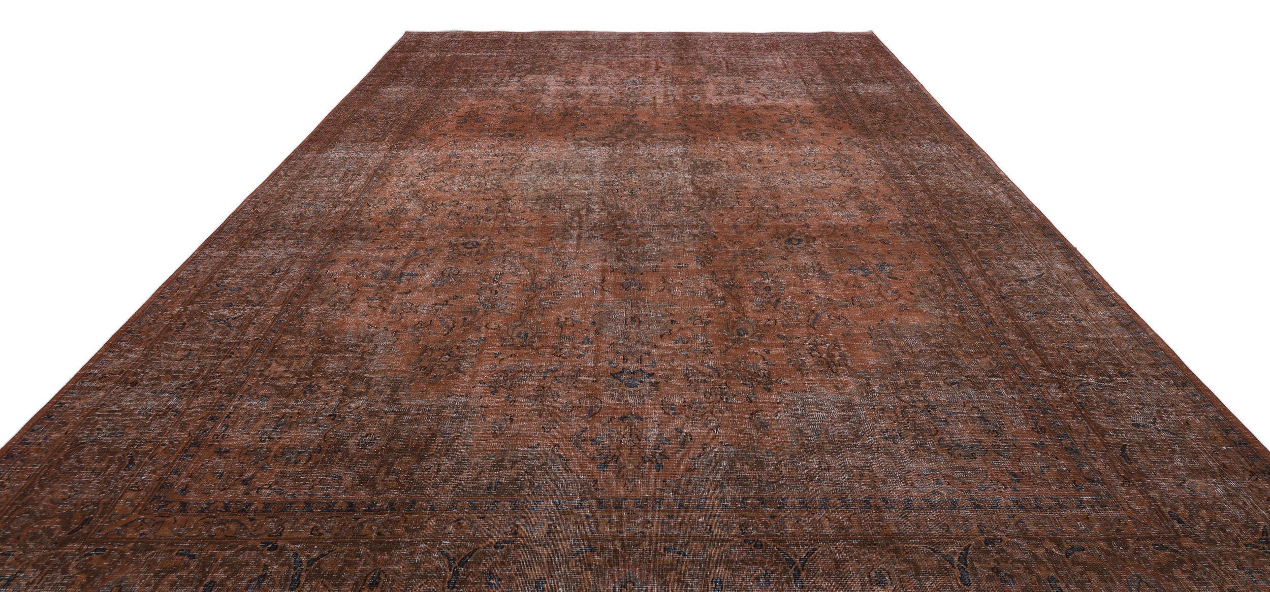 Epir Brown Vintage Wool Handmade Area Rug 9'5" x 12'7"