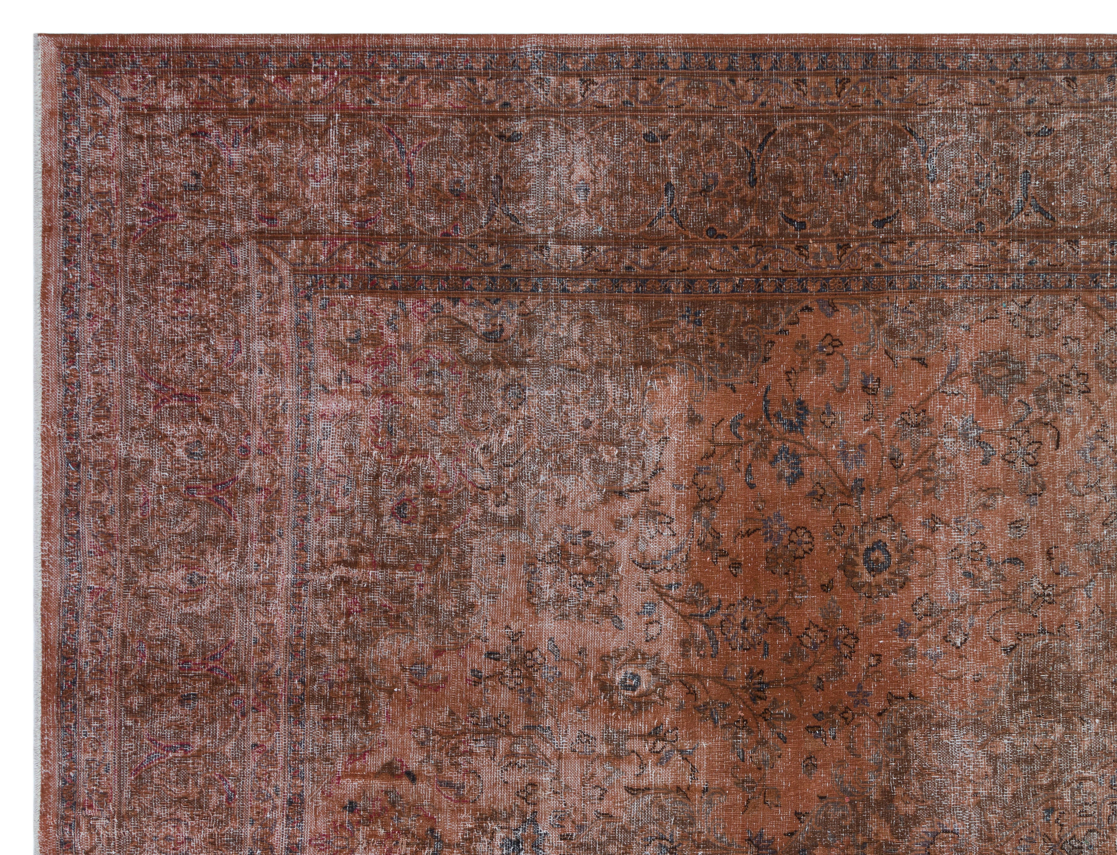Epir Brown Vintage Wool Handmade Area Rug 9'5" x 12'7"