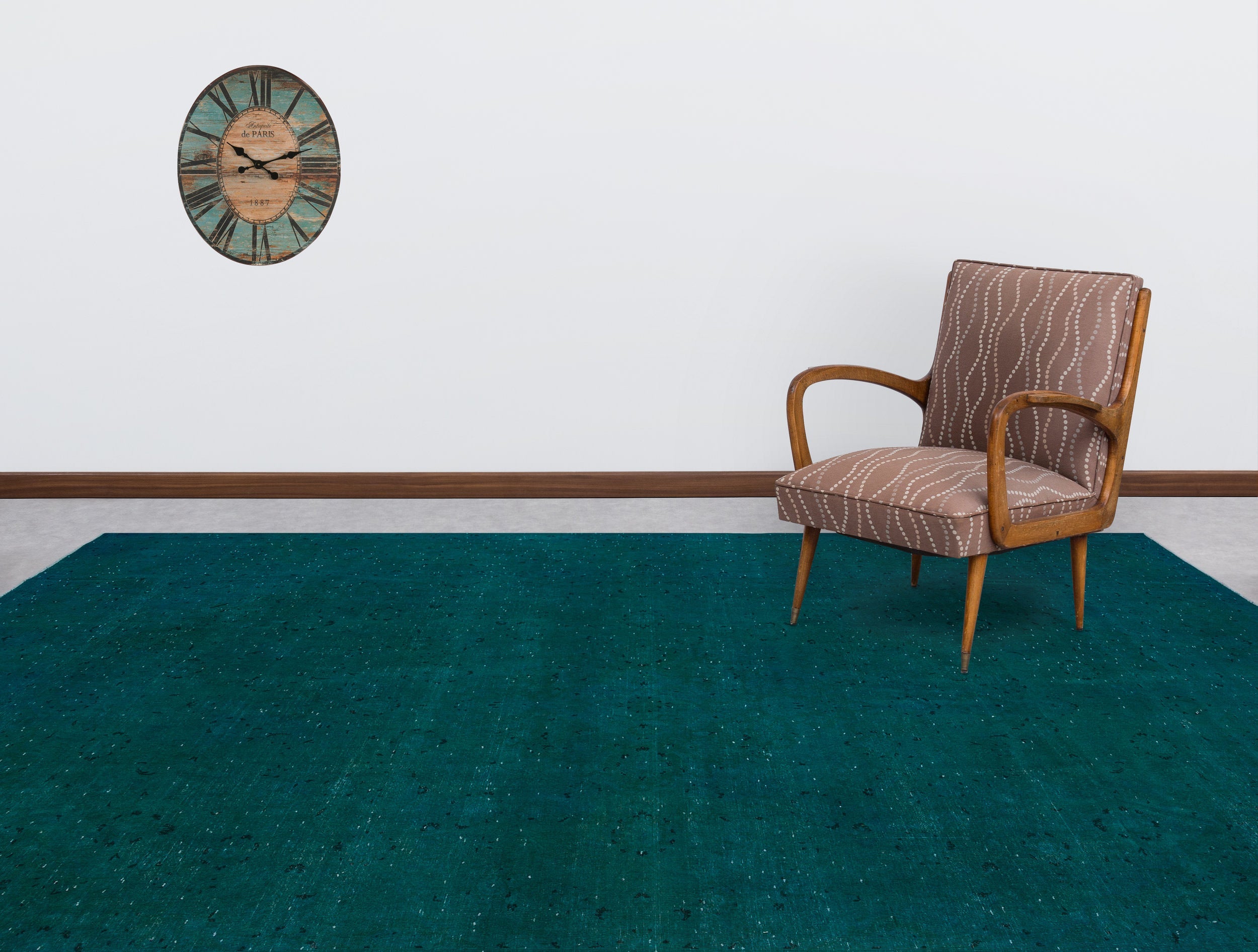 Epir Turquoise Vintage Wool Handmade Area Rug 9'7" x 12'9"