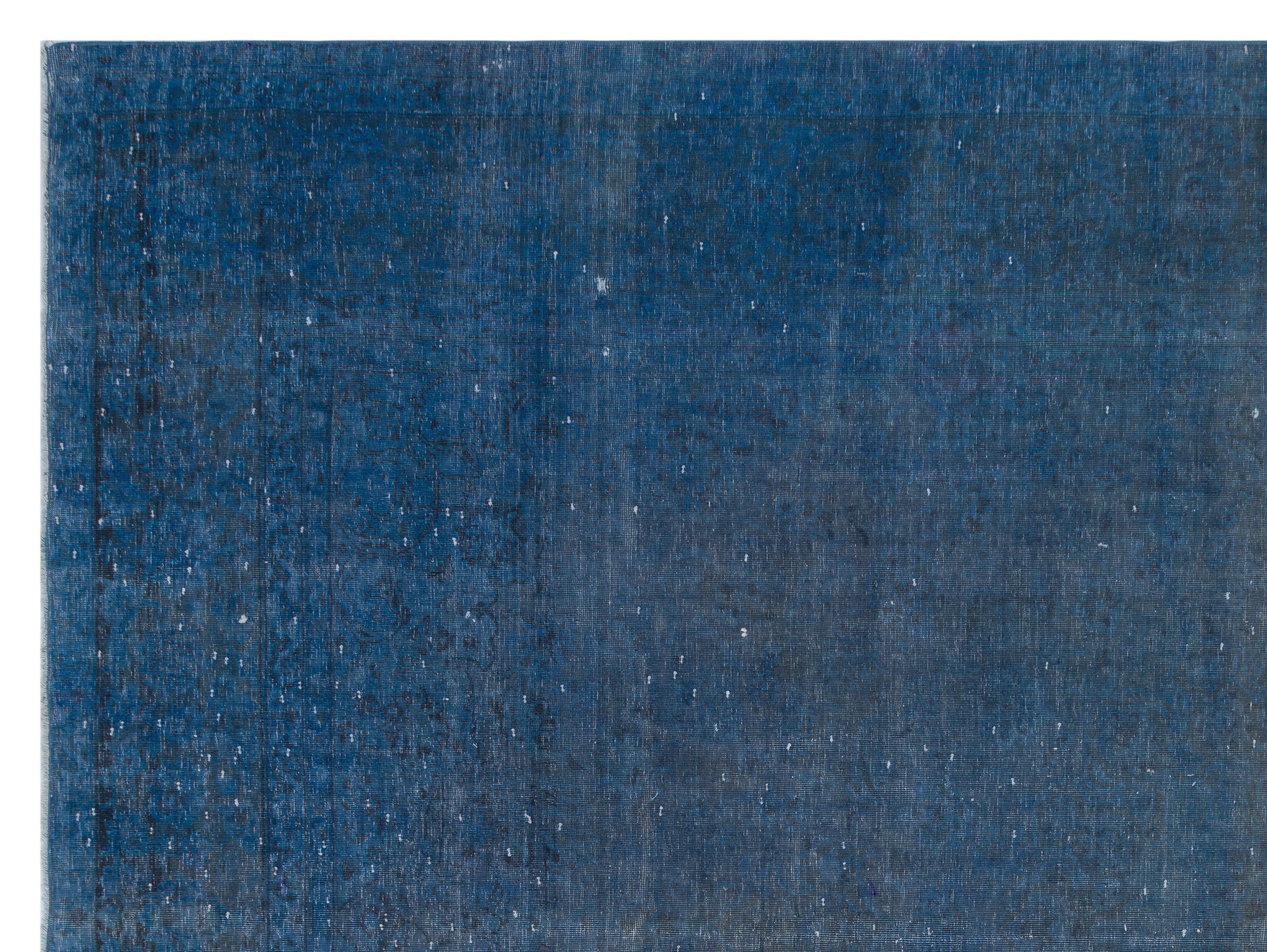 Epir Blue Vintage Wool Handmade Area Rug 9'7" x 12'9"