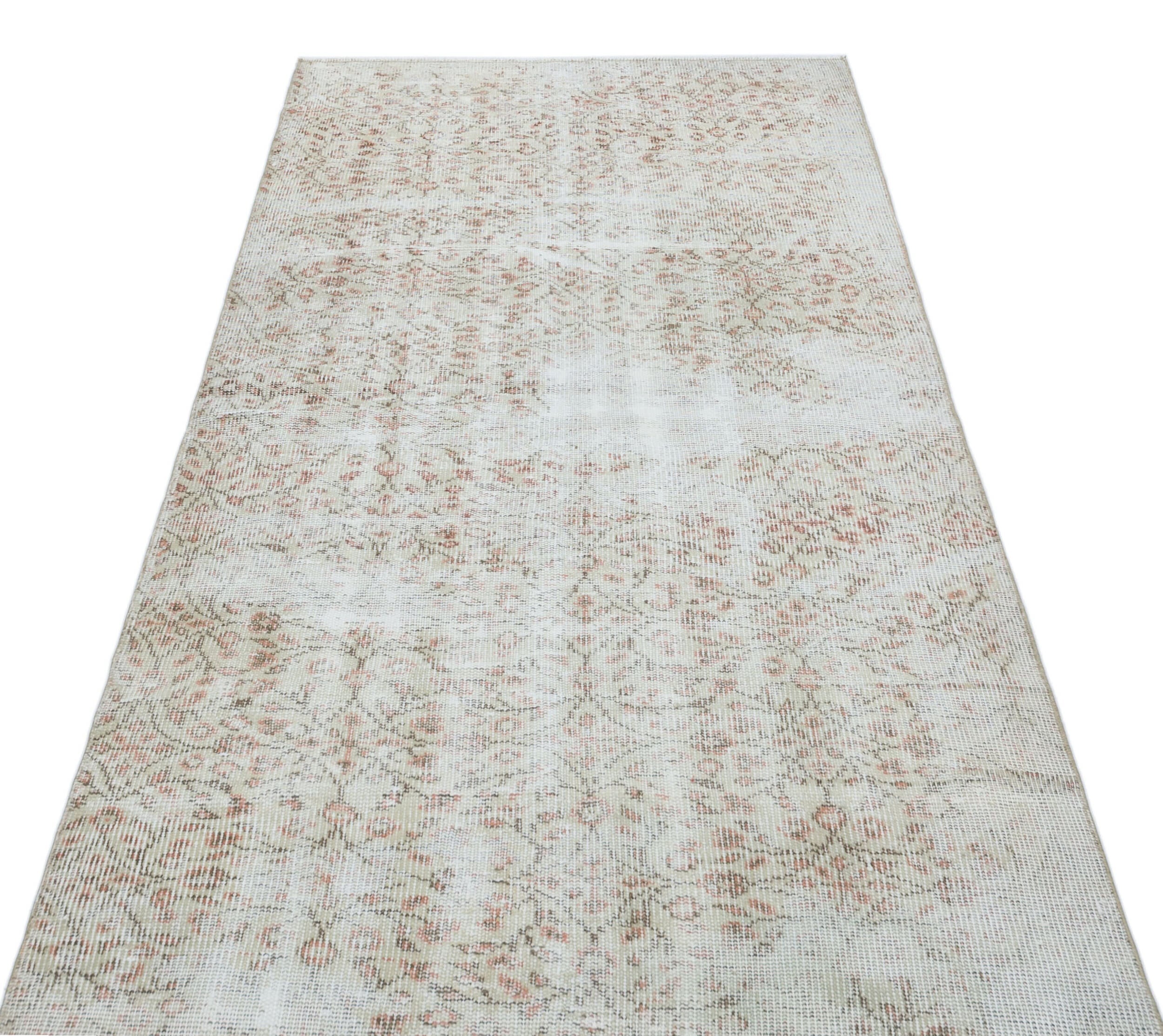 Atina Beige Vintage Wool Handmade Area Rug 3'6" x 6'9"