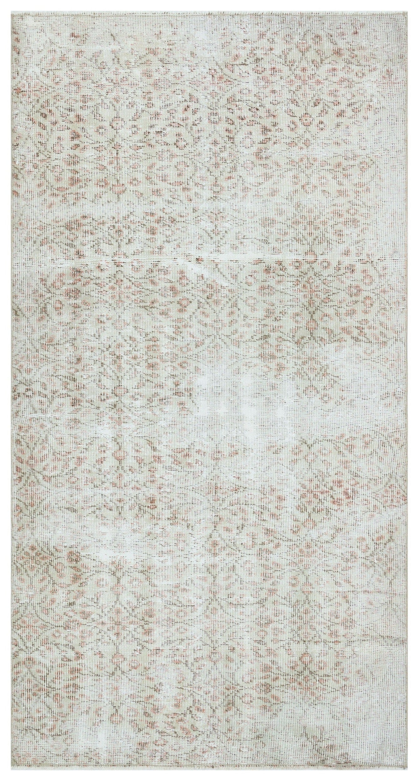 Atina Beige Vintage Wool Handmade Area Rug 3'6" x 6'9"