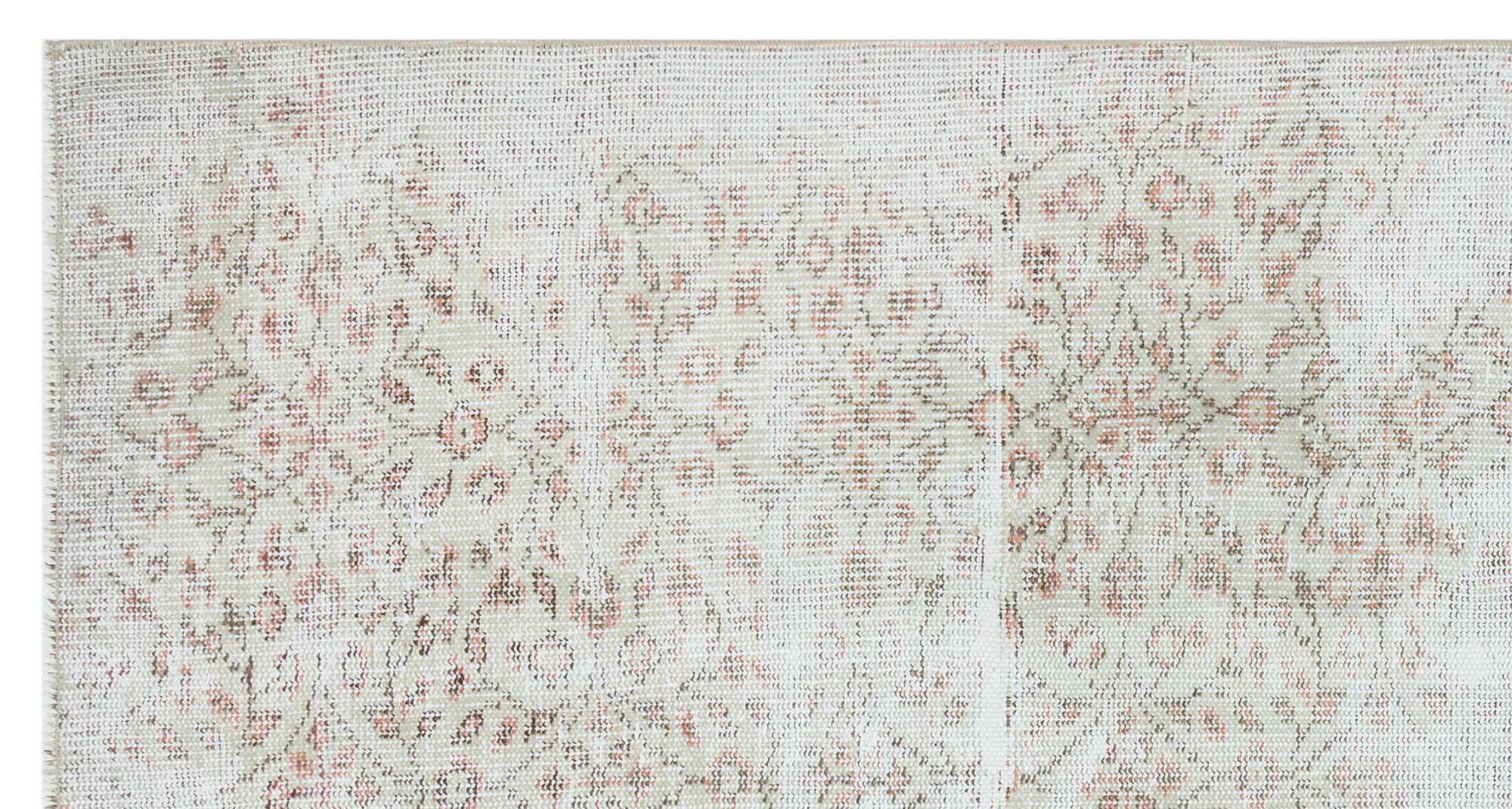 Atina Beige Vintage Wool Handmade Area Rug 3'6" x 6'9"