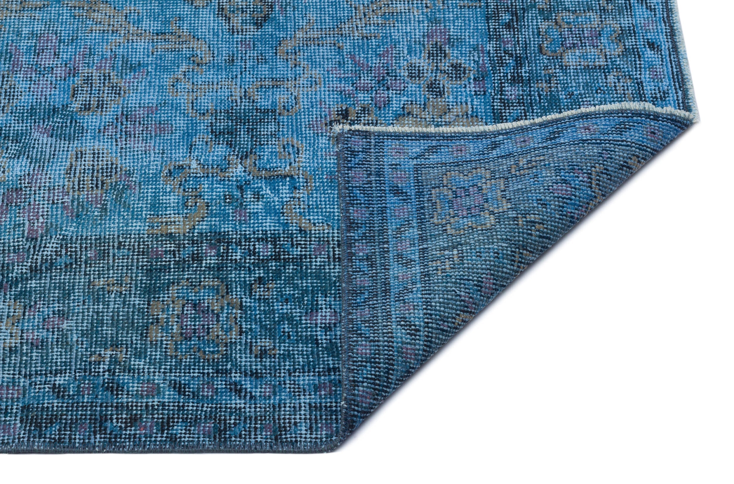 Atina Blue Vintage Wool Handmade Area Rug 5'9" x 9'6"