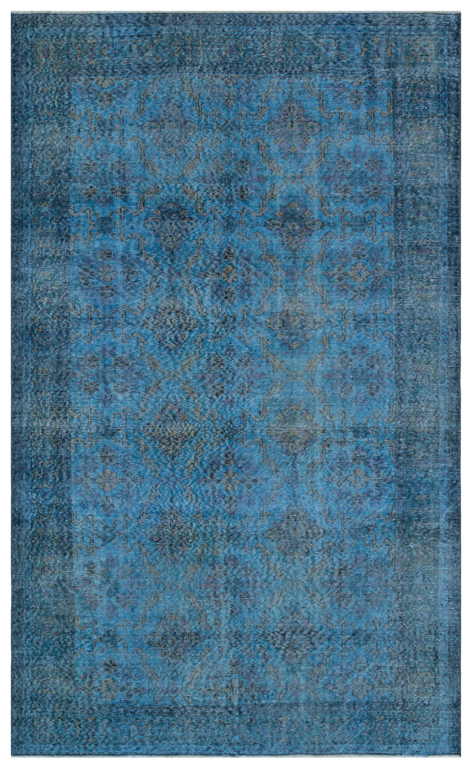Atina Blue Vintage Wool Handmade Area Rug 5'9" x 9'6"