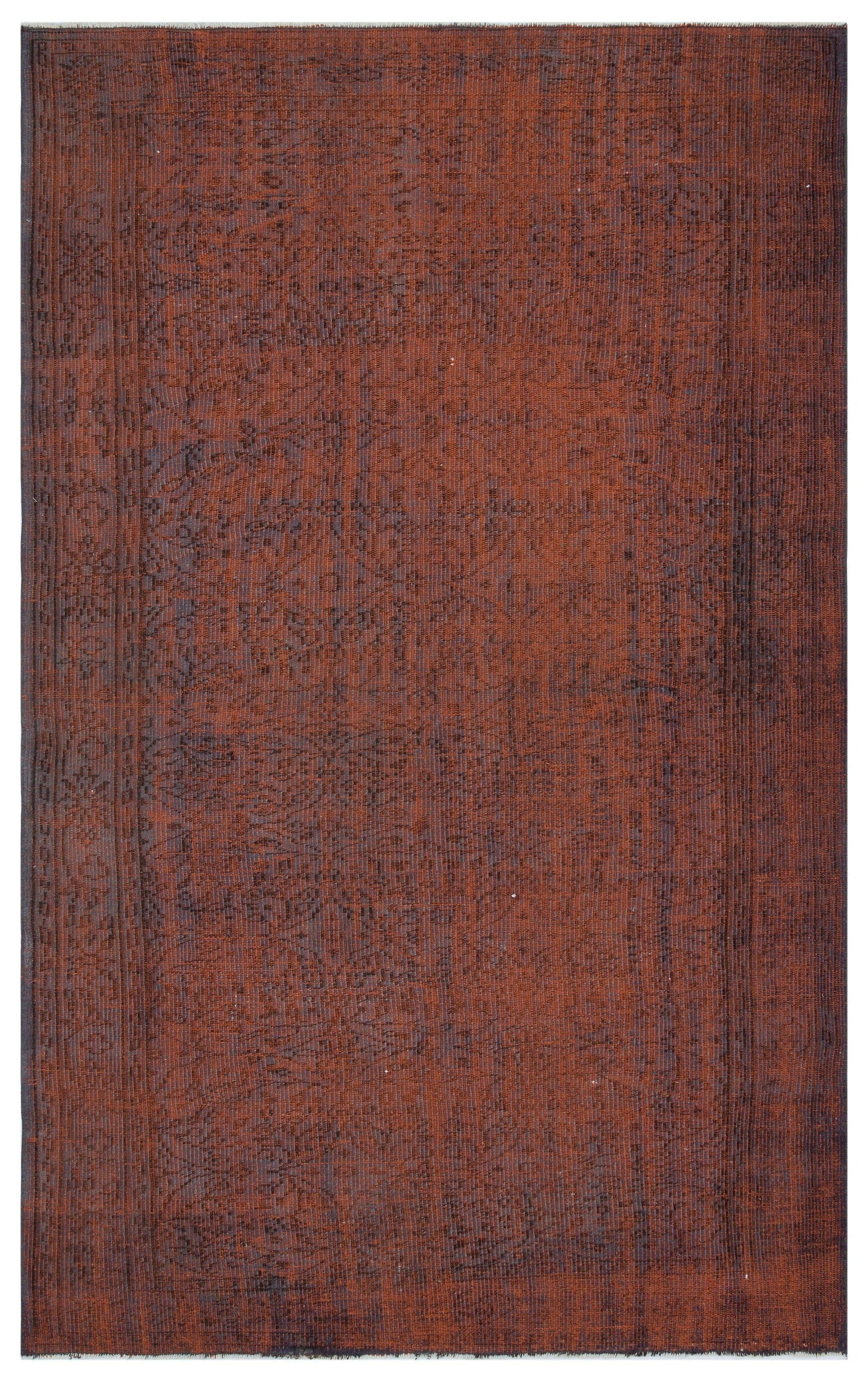 Atina Brown Vintage Wool Handmade Area Rug 5'3" x 8'4"