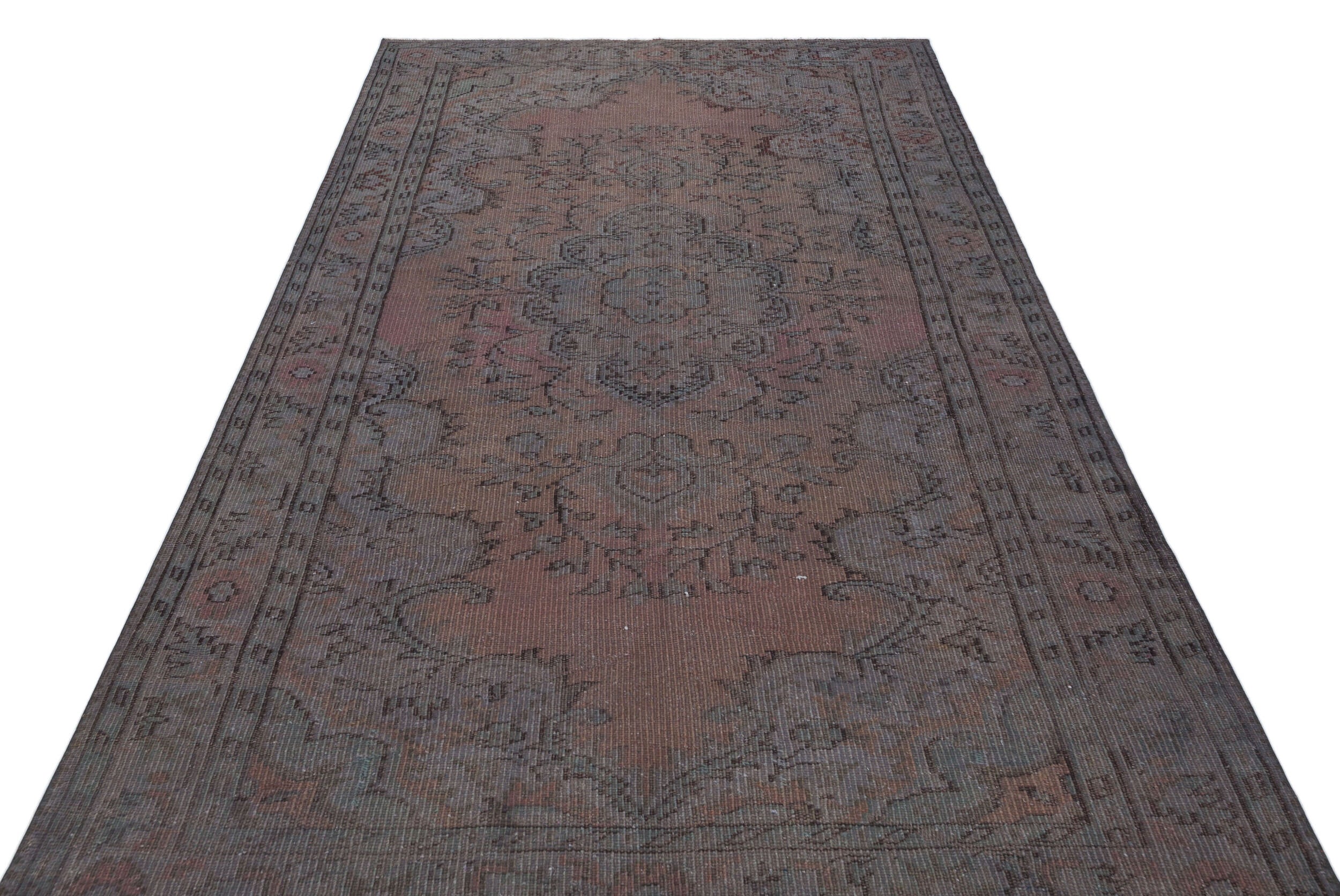 Atina Grey Vintage Wool Handmade Area Rug 5'3" x 9'2"