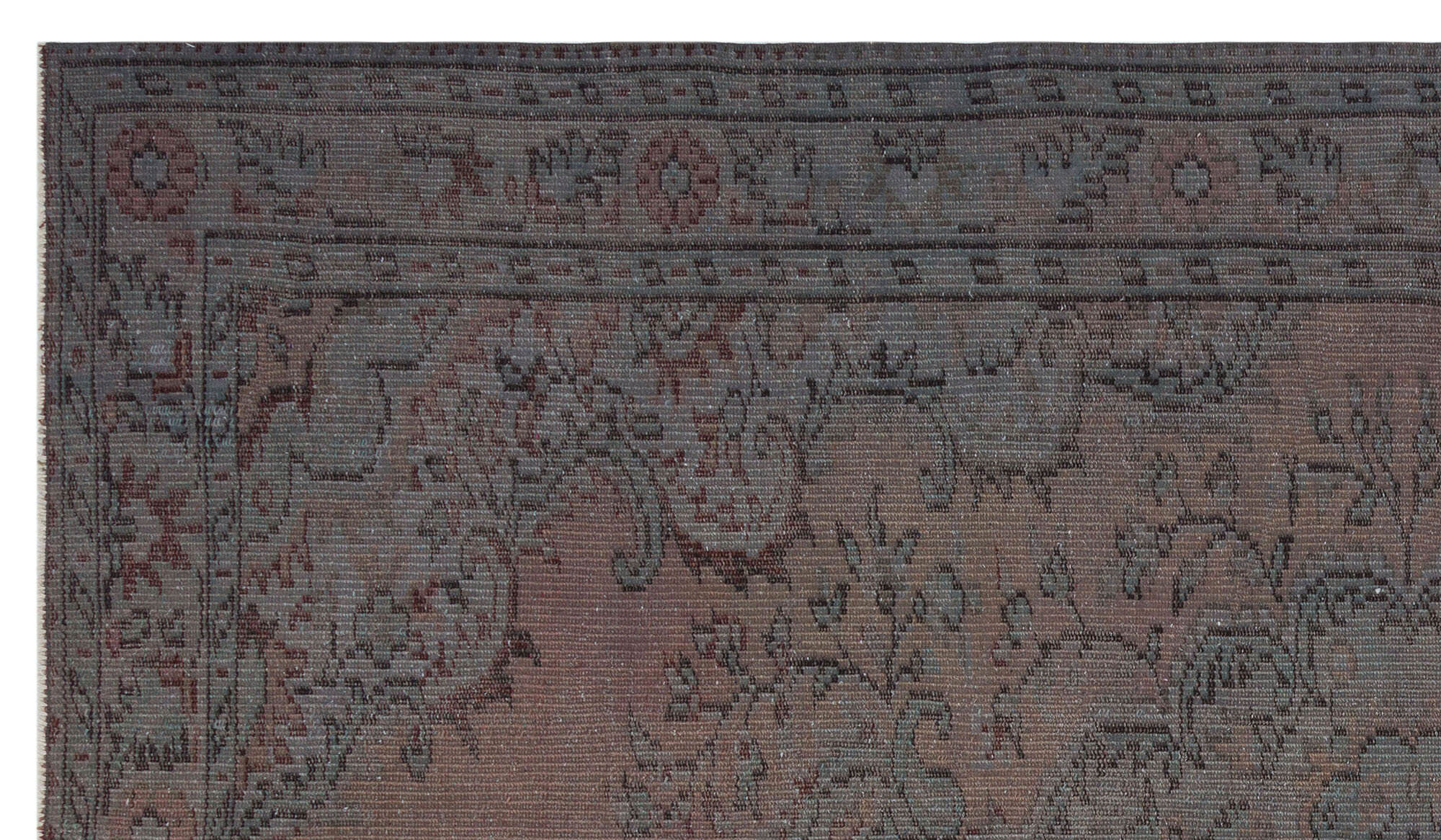 Atina Grey Vintage Wool Handmade Area Rug 5'3" x 9'2"