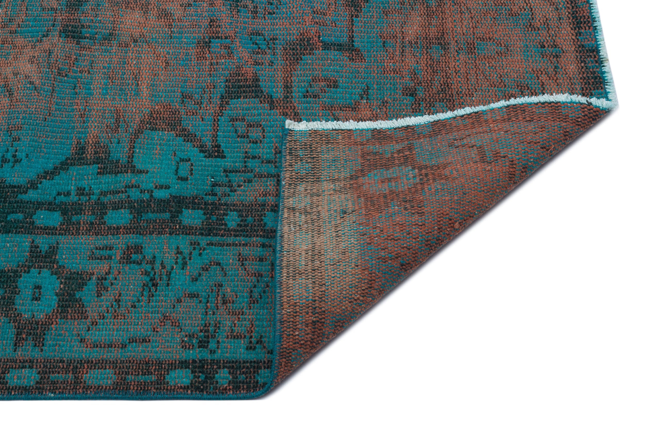 Atina Turquoise Vintage Wool Handmade Area Rug 5'1" x 11'5"
