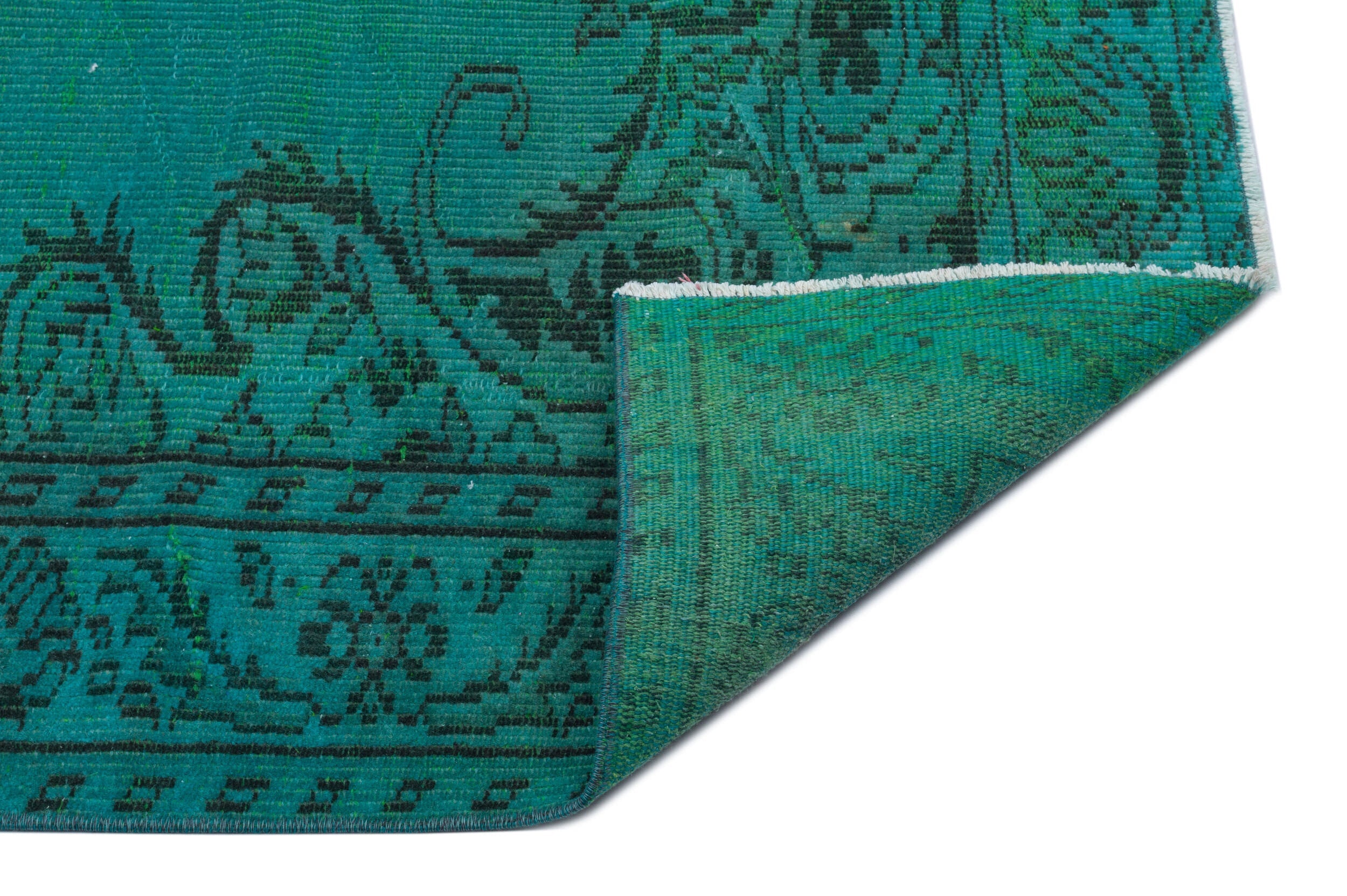 Atina Turquoise Vintage Wool Handmade Area Rug 5'10" x 8'4"