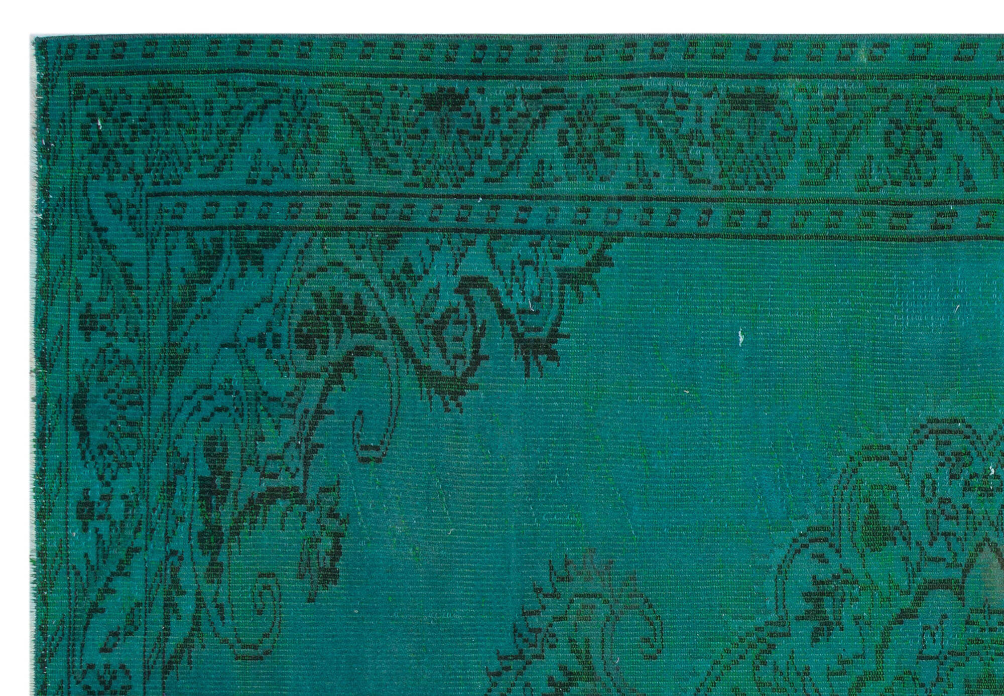 Atina Turquoise Vintage Wool Handmade Area Rug 5'10" x 8'4"