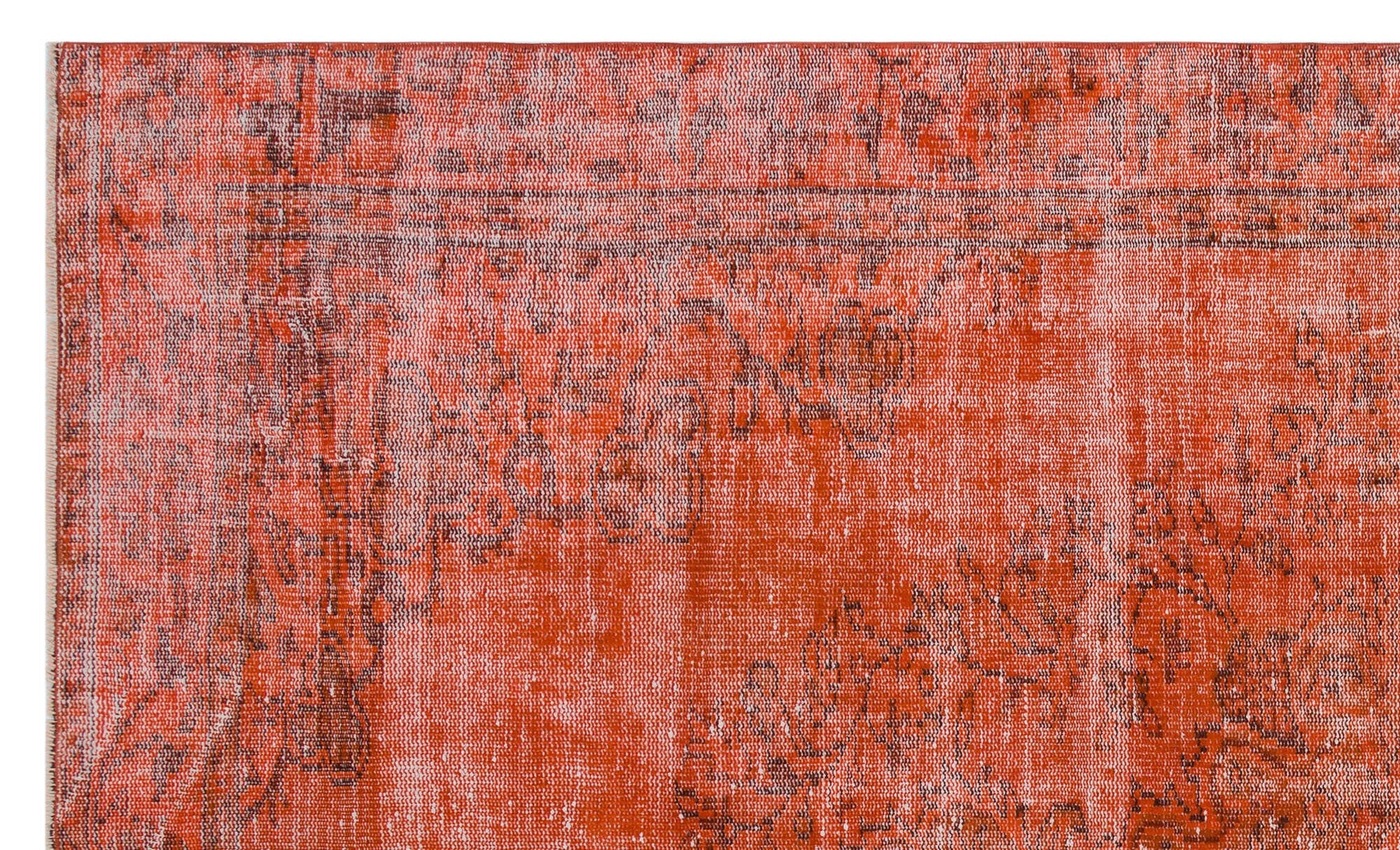 Atina Orange Vintage Wool Handmade Area Rug 5'8" x 9'5"