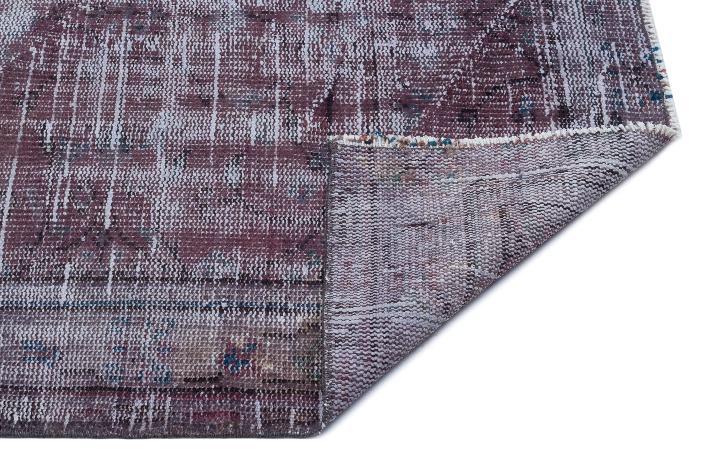 Atina Purple Vintage Wool Handmade Area Rug 5'3" x 8'8"