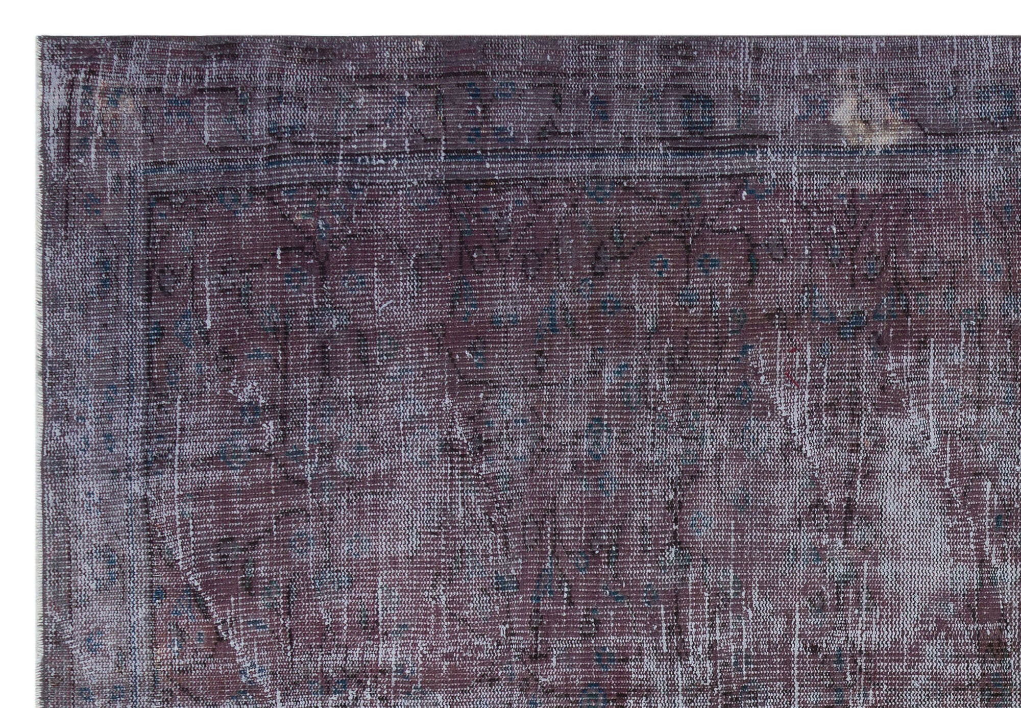 Atina Purple Vintage Wool Handmade Area Rug 5'3" x 8'8"