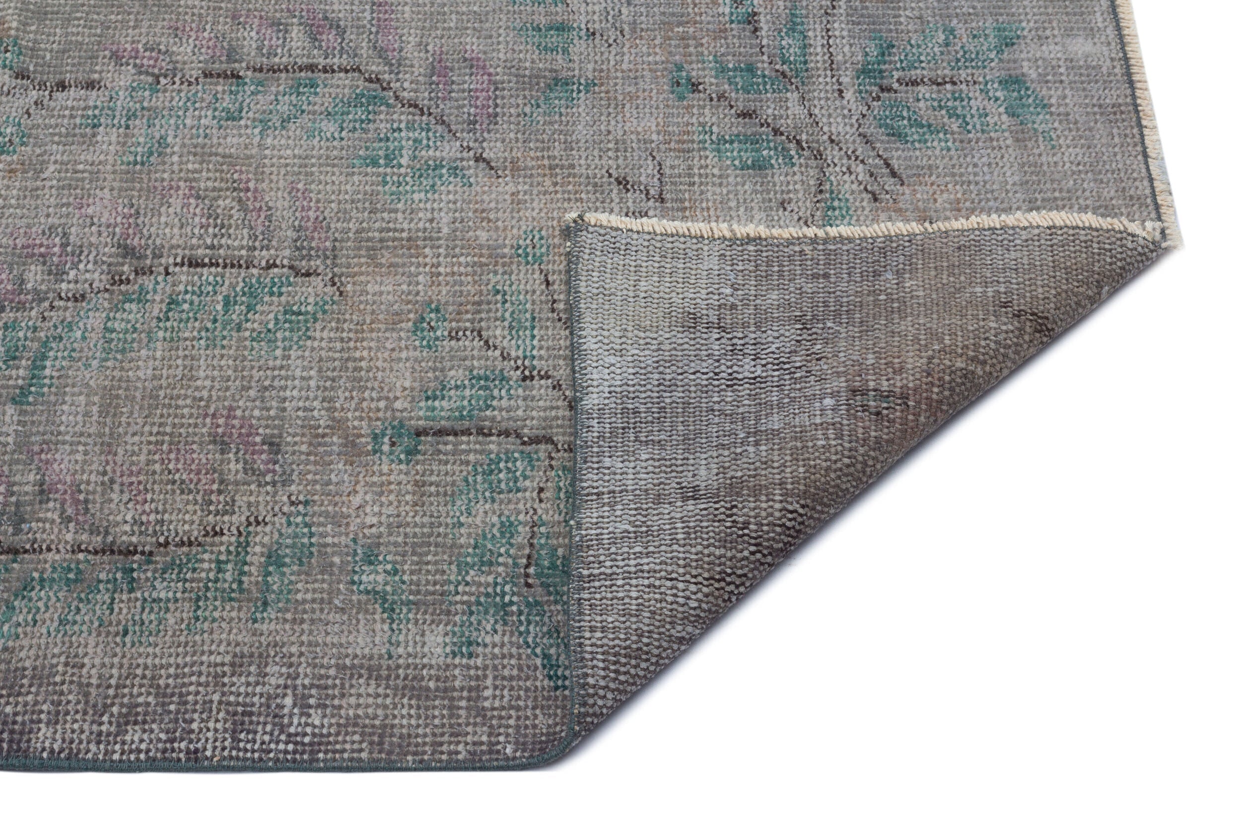 Atina Grey Vintage Wool Handmade Area Rug 5'9" x 10'1"