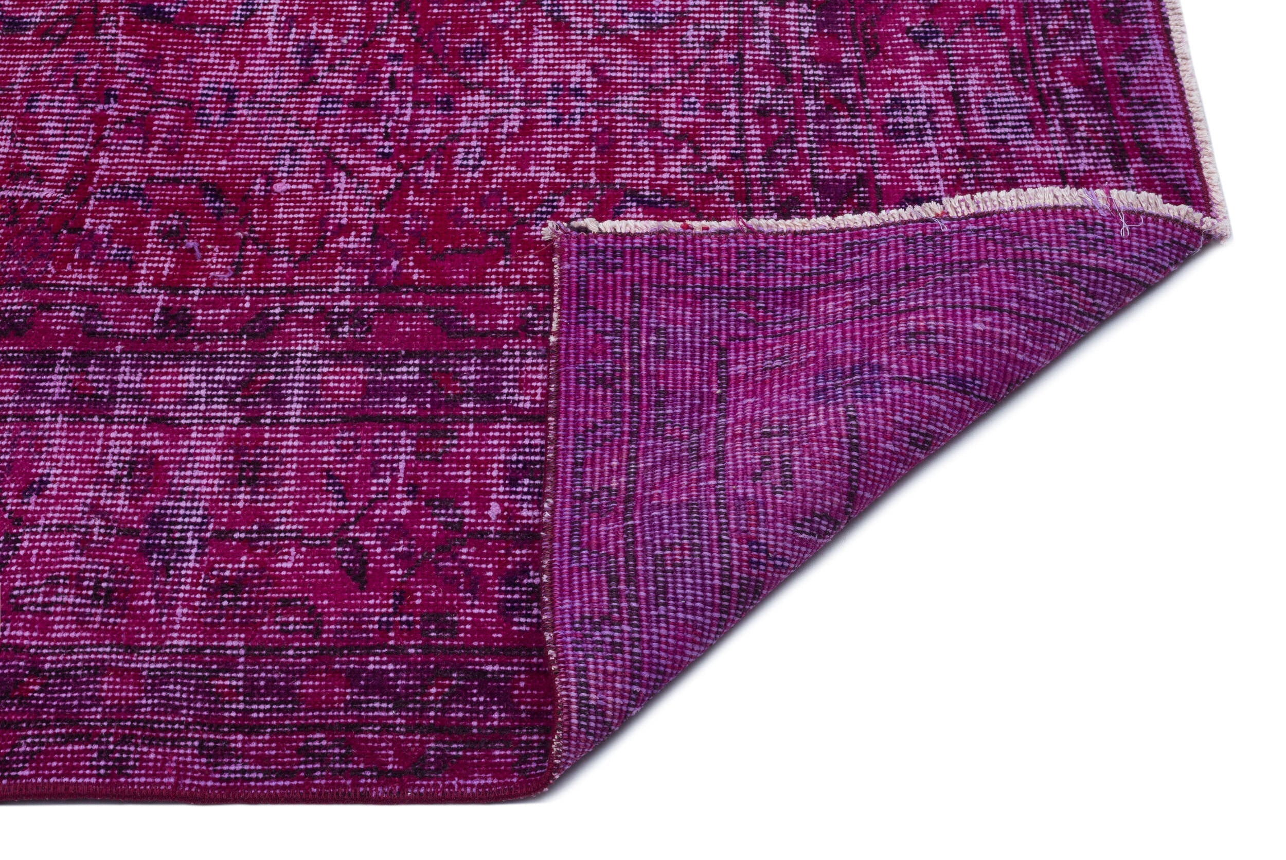 Atina Pink Vintage Wool Handmade Area Rug 6'7" x 9'7"