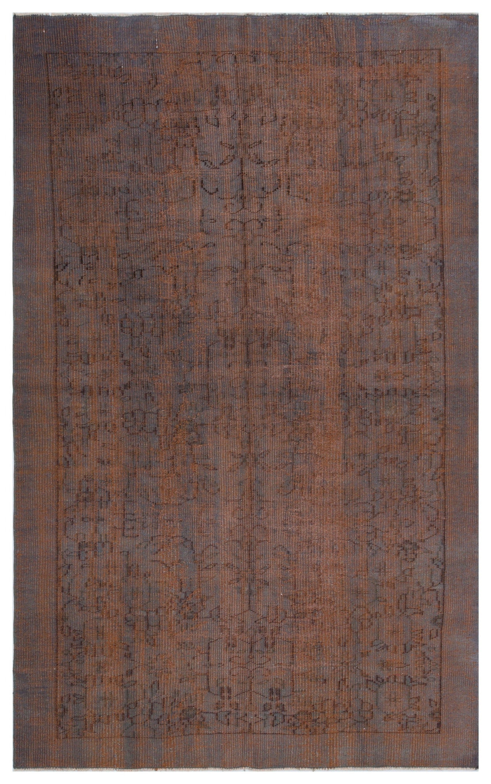 Atina Brown Vintage Wool Handmade Area Rug 3'6" x 12'5"