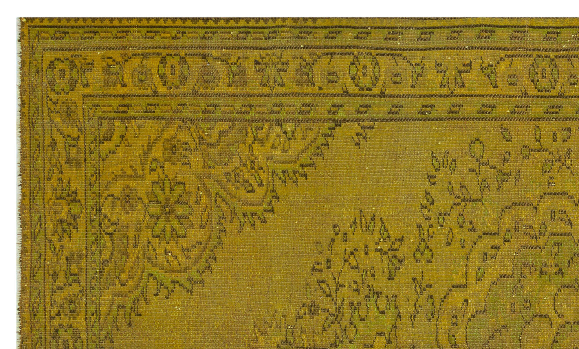 Atina Yellow Vintage Wool Handmade Area Rug 5'10" x 9'5"