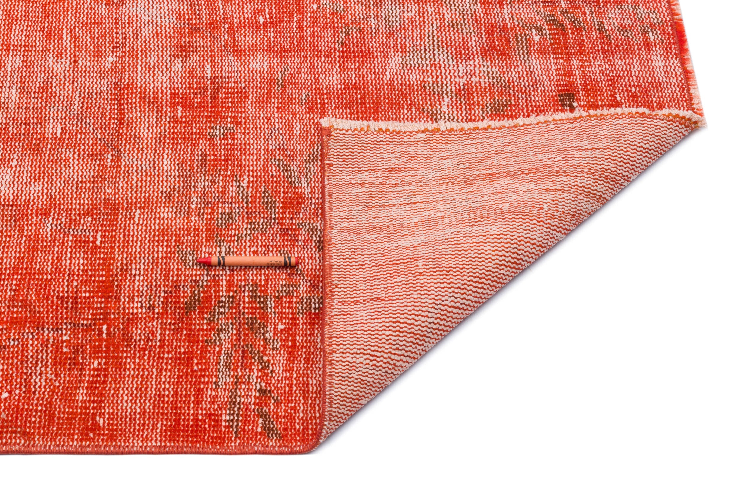 Atina Orange Vintage Wool Handmade Area Rug 4'11" x 8'4"