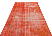 Atina Orange Vintage Wool Handmade Area Rug 4'11" x 8'4"