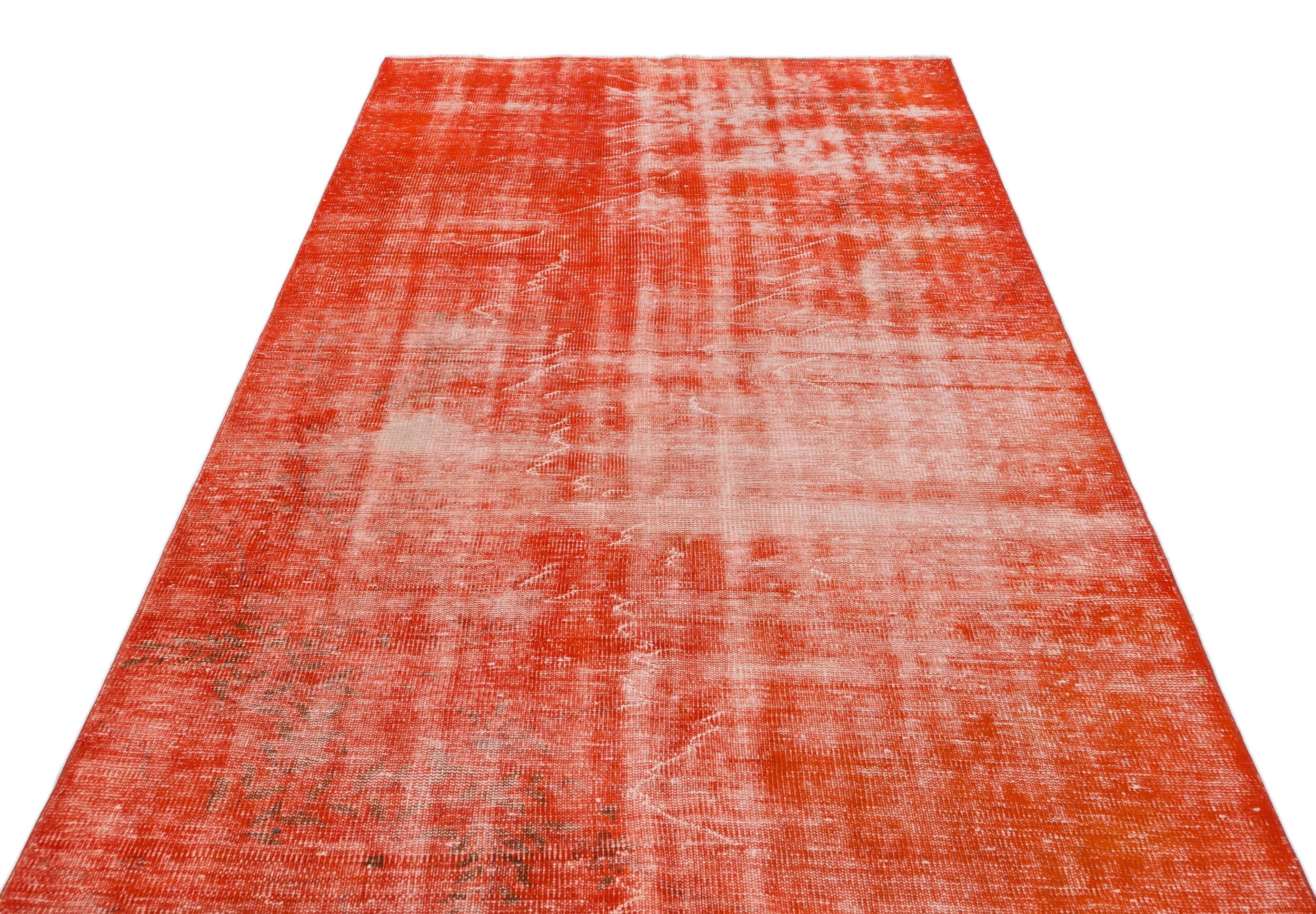 Atina Orange Vintage Wool Handmade Area Rug 4'11" x 8'4"