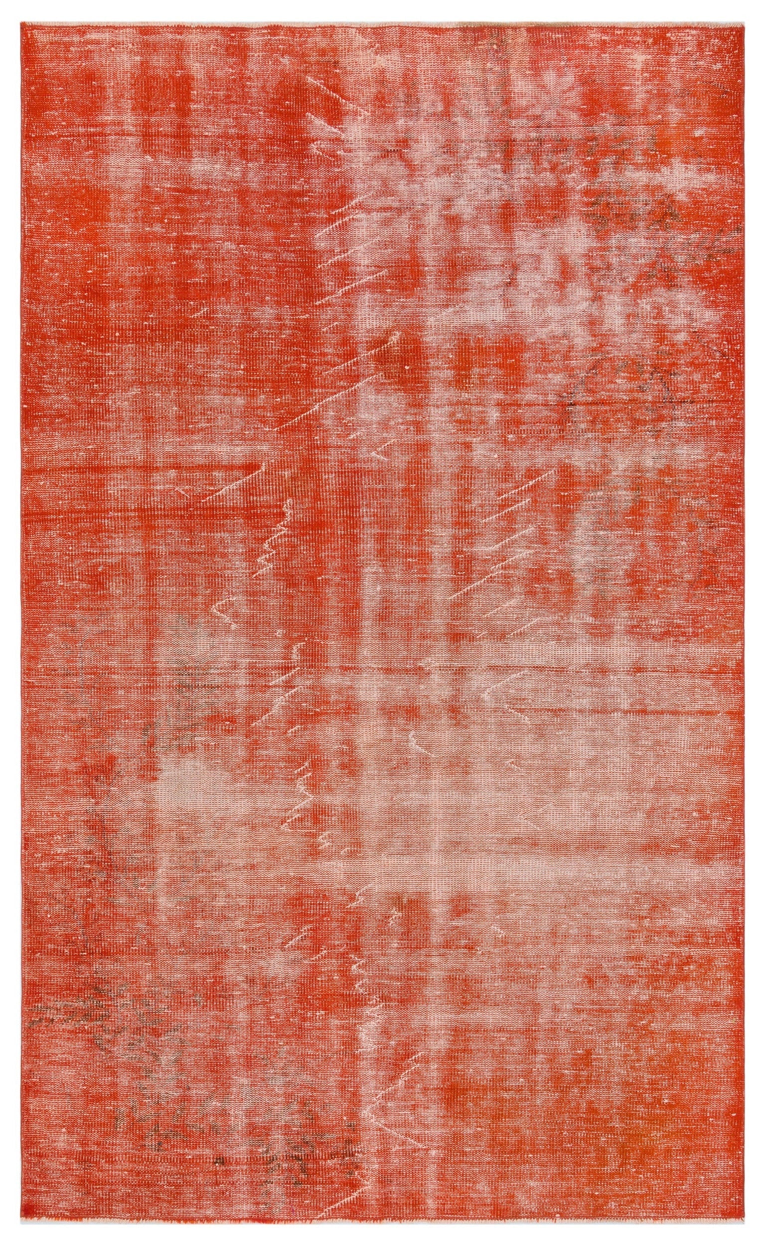 Atina Orange Vintage Wool Handmade Area Rug 4'11" x 8'4"